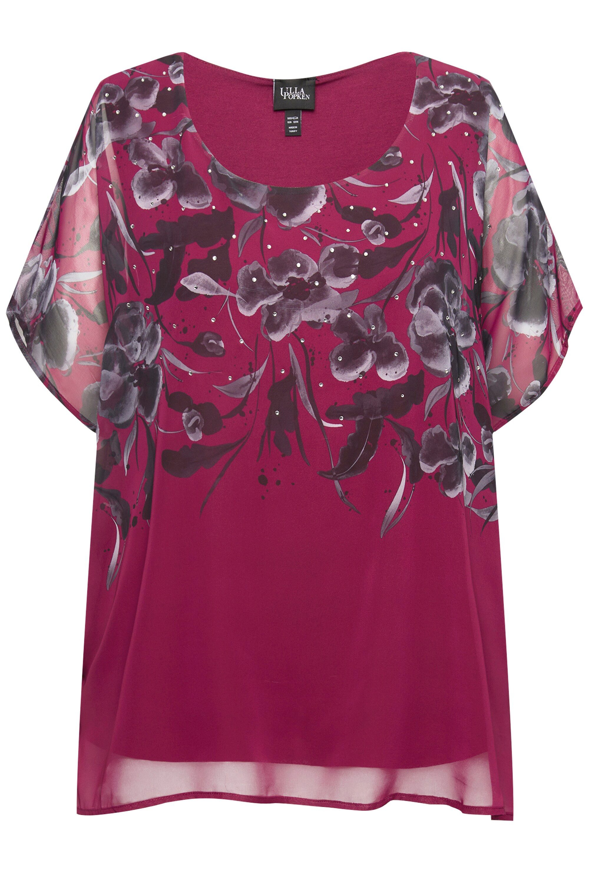 Ulla Popken Druckbluse Blusenshirt doppellagig Oversized günstig online kaufen