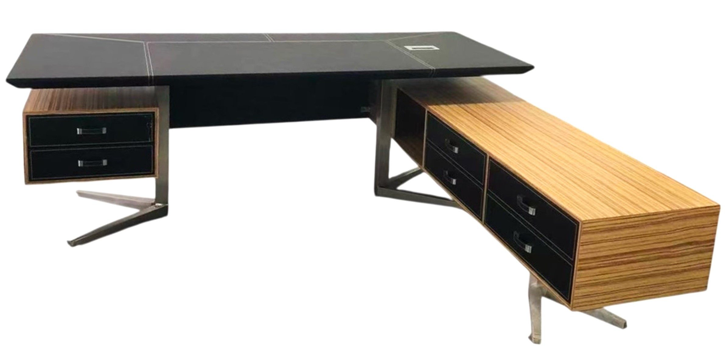 Jet-Line Schreibtisch Büromöbel Chef Schreibtisch Bari schwarz - Holz Ch