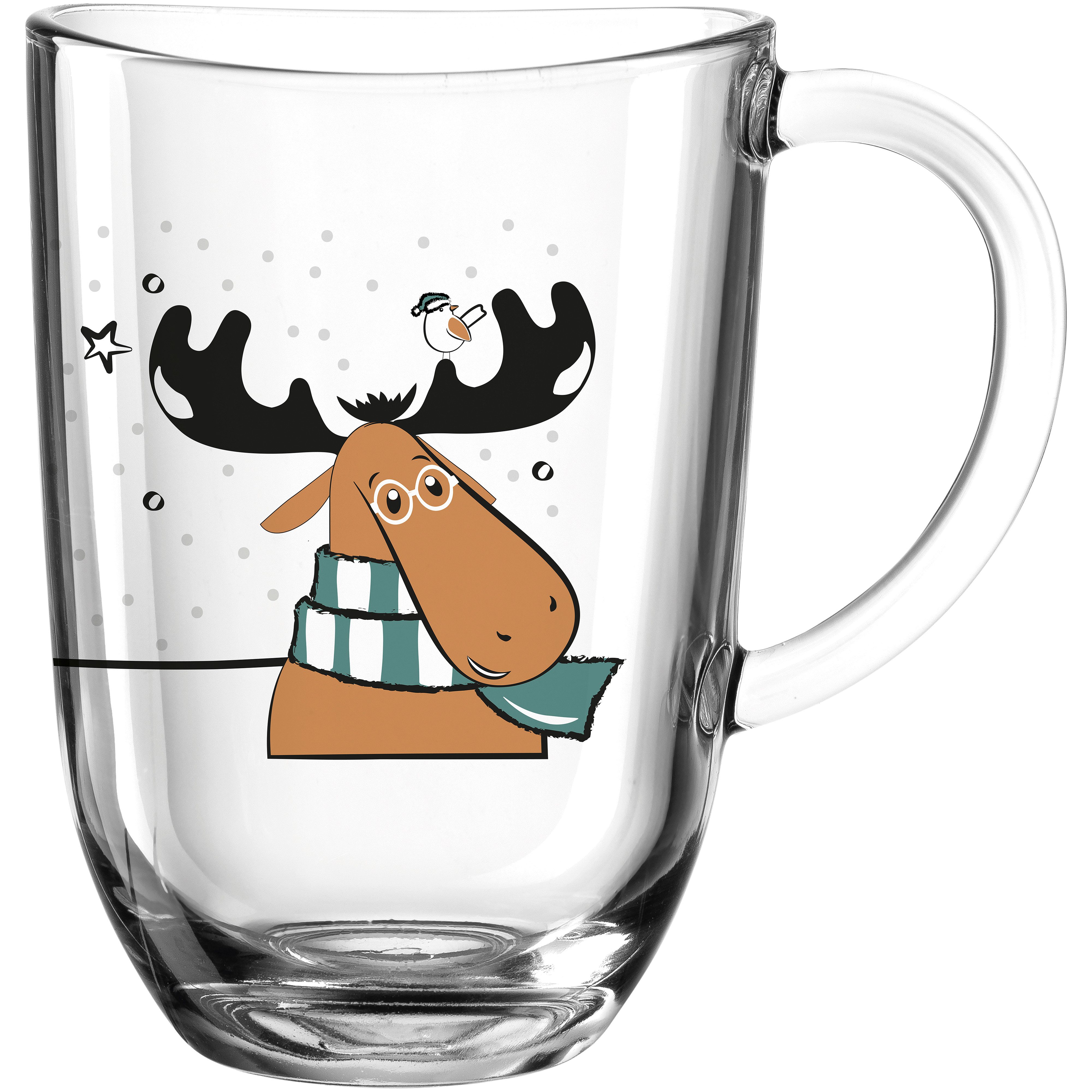 LEONARDO Tasse SILENZIO mit Motiv, Glas, Elch, 380ml