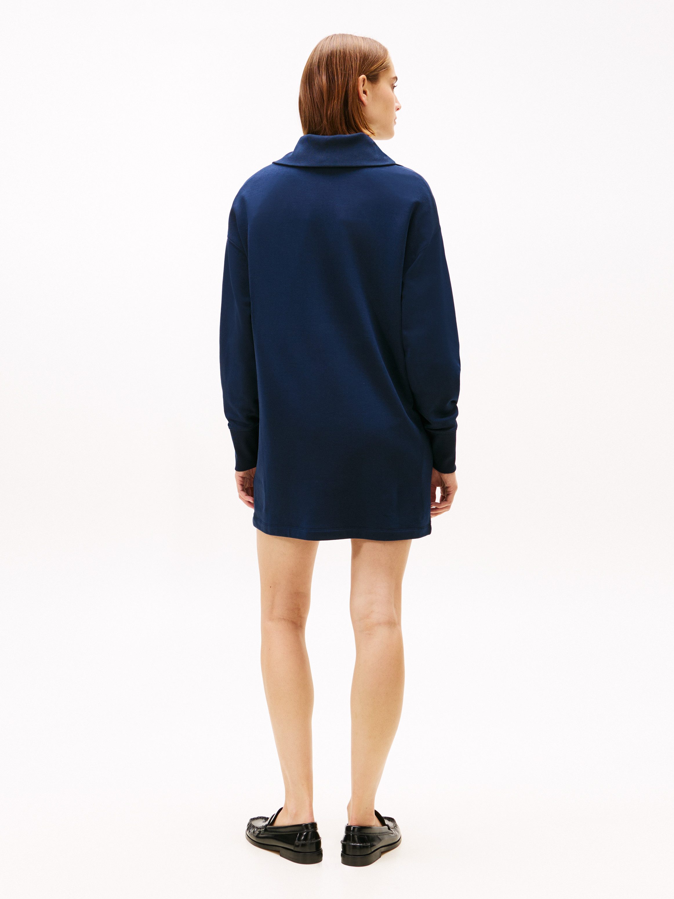 Tommy Hilfiger Minikleid TH SCRIPT 1/2 ZIP TERRY DRESS