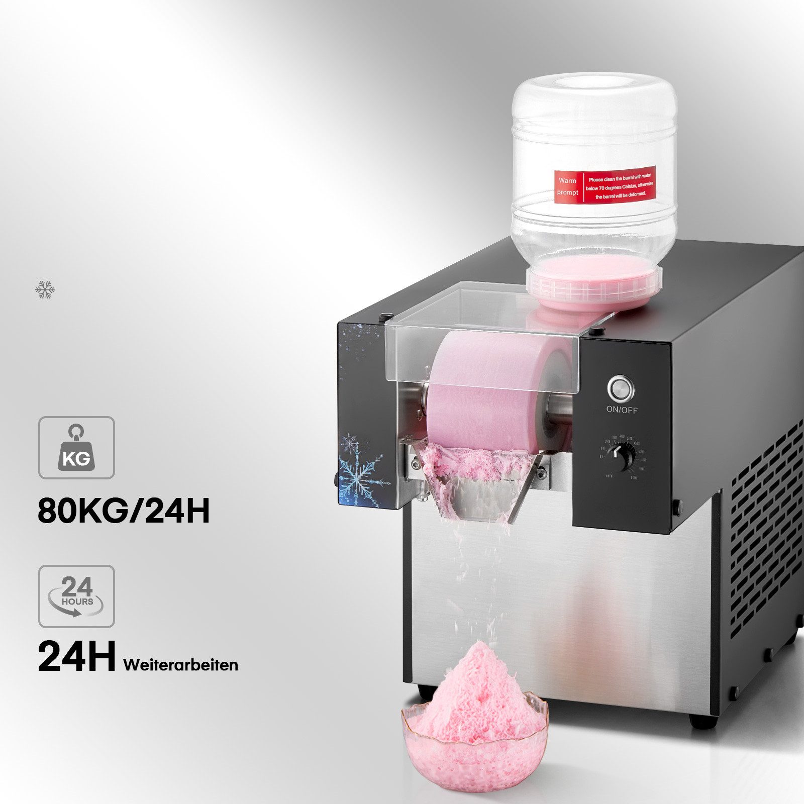 FOHERE Eismaschine Schneeflocken-Eismaschine, Rasiereismaschine, Smoothie-Maschine, für Restaurants, Supermärkte, Snackbars, Cafés
