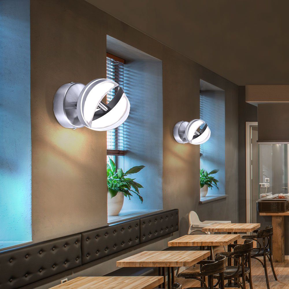 JUST LIGHT LED Wandleuchte, LED-Leuchtmittel fest verbaut, Warmweiß, Wandlampe Wandleuchte Spotlampe Wandstrahler Spot beweglich Stahl LED