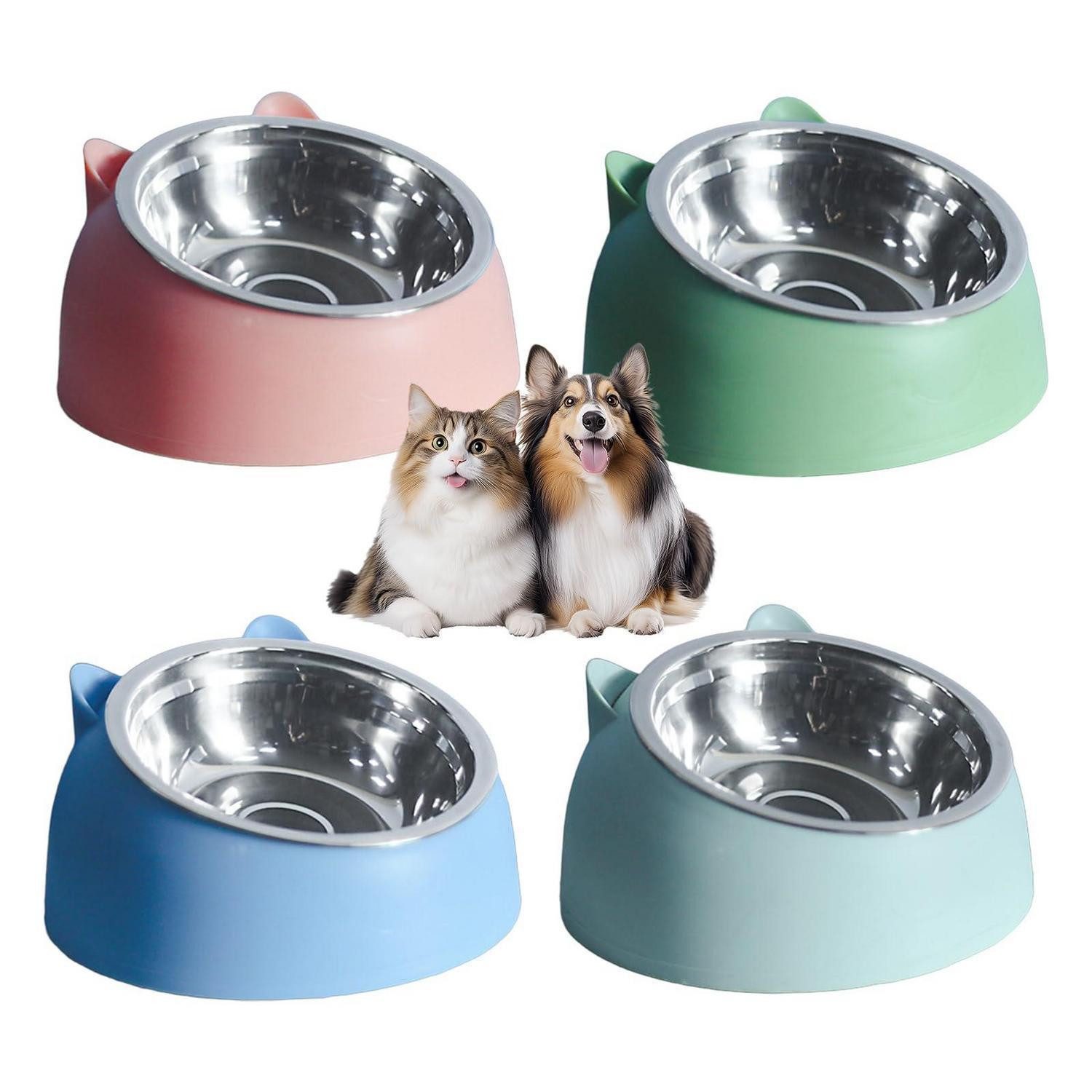 LuxusKollektion Napf-Set Erhöhter Futternapf Katze 4er Set 200ml