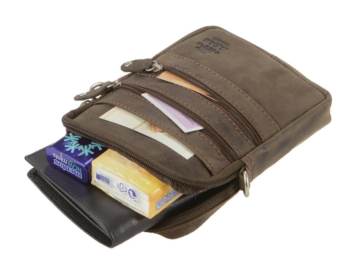 Bear Design Gürteltasche Dark-Nature Leder, Hüfttasche, Leder, mit Schultergurt auch als Umhängetasche, braun