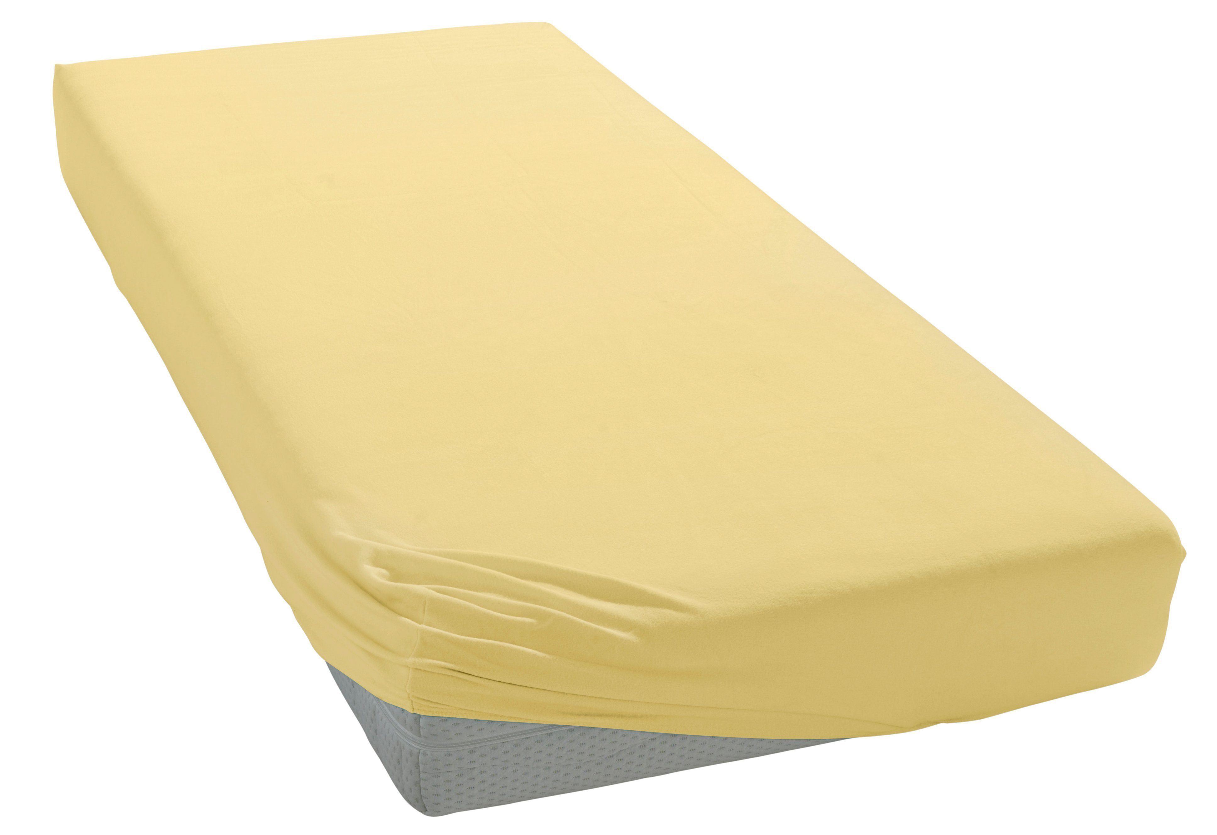 bellana Spannbettlaken bellana Aqua mit Elasthan, 160 g/m², Jersey-Elasthan, Gummizug: rundum, (1 Stück), Spannbetttuch für Matratzen bis 35cm Höhe, bügelfrei, faltenfrei