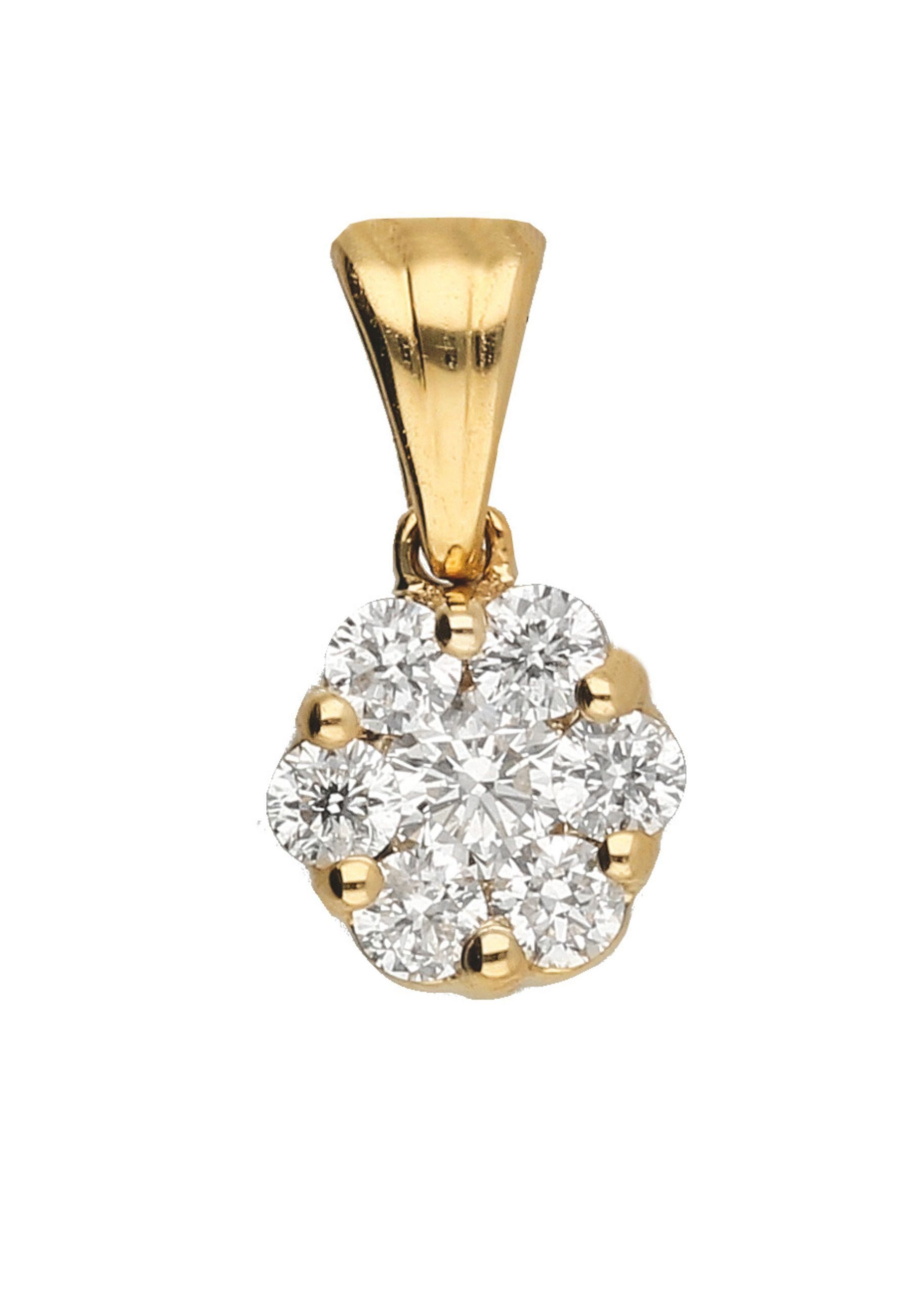 Adelia´s Kettenanhänger Damen 585 Gold Anhänger mit Diamant Brillant Ø 4,5 günstig online kaufen