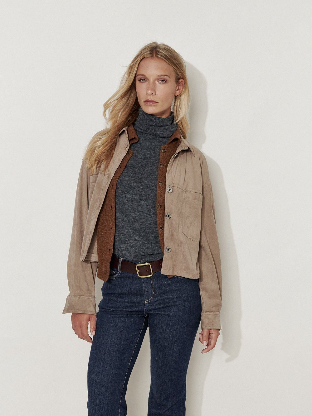 ROSNER Blusenjacke Jamie (1-St) in Velourlederoptik