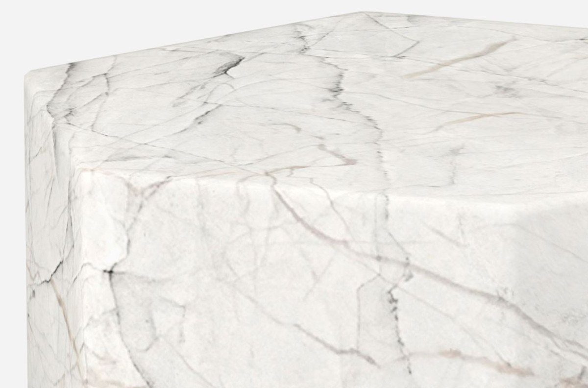 cm - x Luxus x Weiß 60 Padrino Marmor 40 Möbel Beistelltisch Casa Möbel 40 Qualität H. Marmor - Carrara Beistelltisch - Luxus