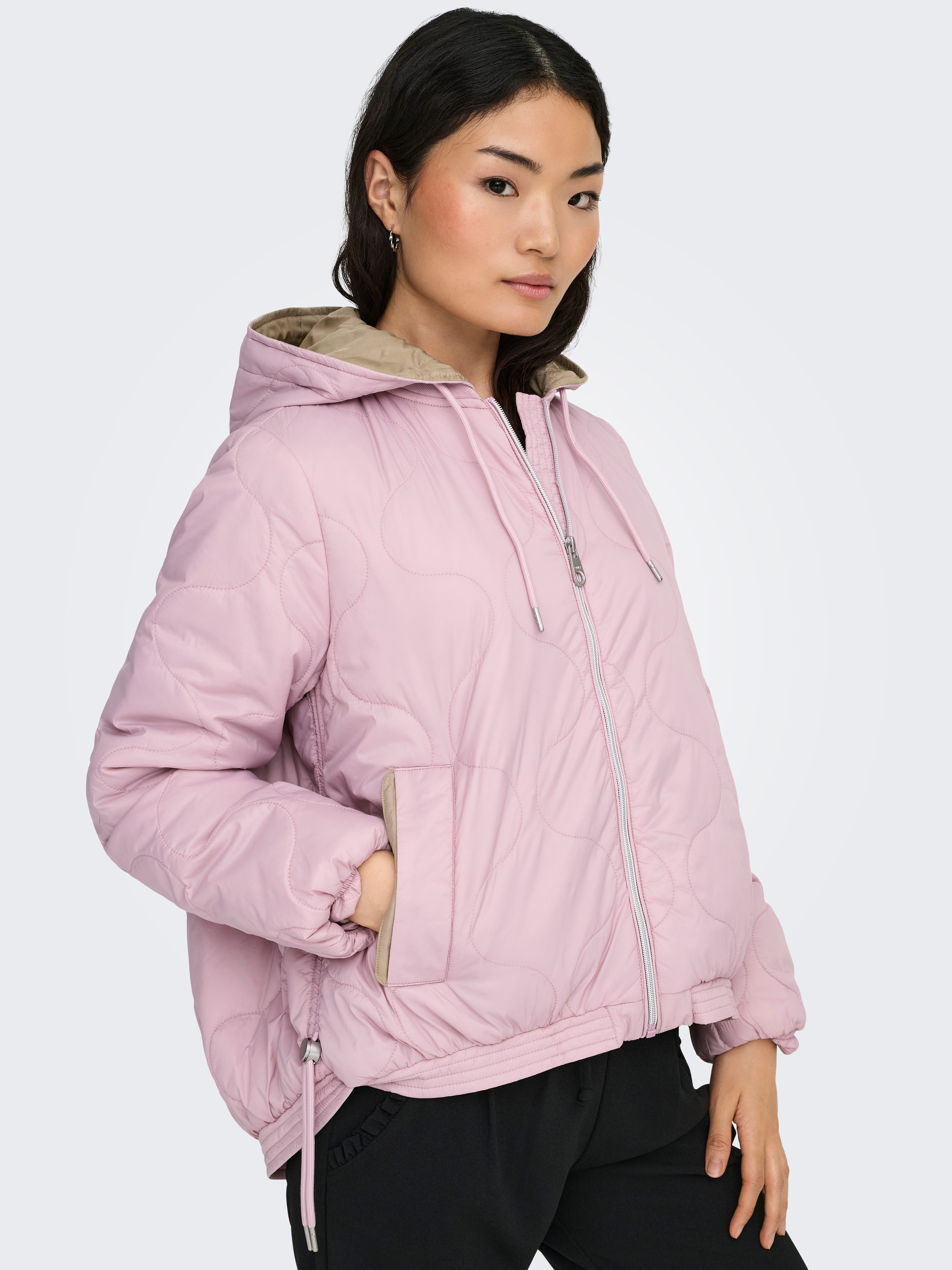 ONLY Steppjacke ONLMIKI HOOD QUILT JACKET CC OTW mit seitlichem Kordelzug a günstig online kaufen