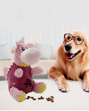 FIDDY Tierkuscheltier Haustierspielzeug, niedliche Tiergummi-Plüschpuppen, (2-tlg) Zahnendes Kauspielzeug für Hunde und Welpen