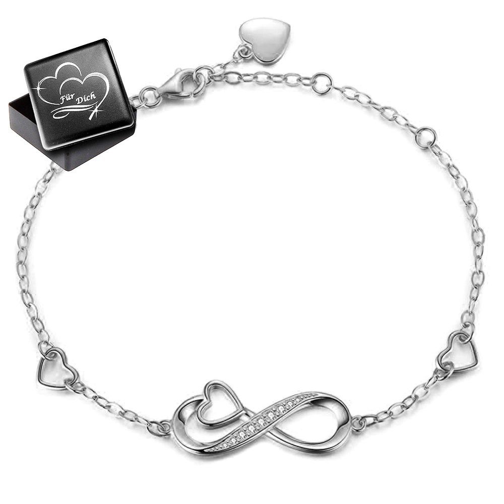 Limana Silberarmband Damen Armband 925 Silber Herz & Unendlichkeit Zirkonia verstellbar (Geschenk für Frau Freundin, inkl. Dose), Geburtstag Jahrestag Hochzeits – Bild 5 von 5