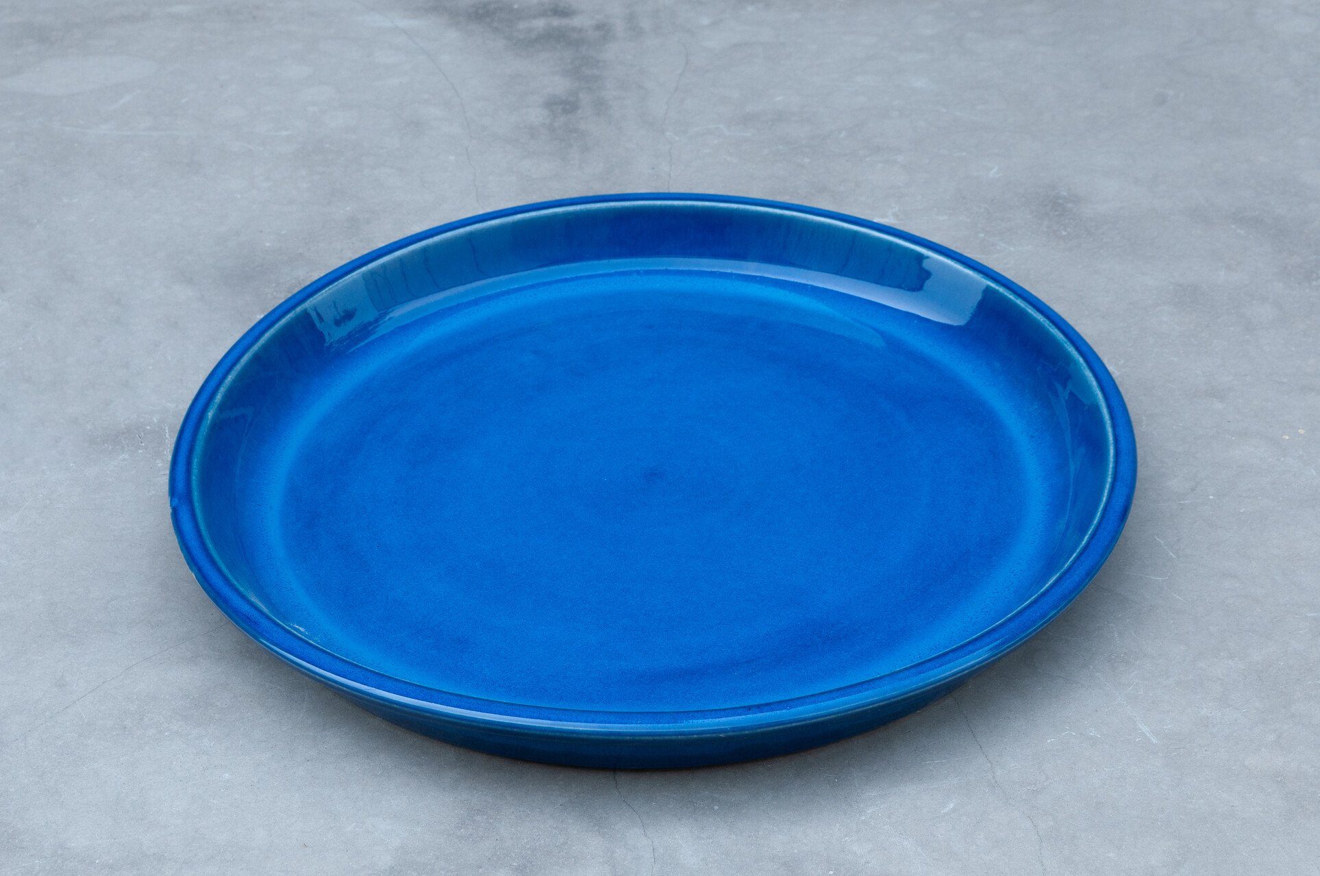 Teramico Blumentopfuntersetzer Pflanzteller Keramik 40cm Royal Blau Vogeltränke, 100% Frostfest