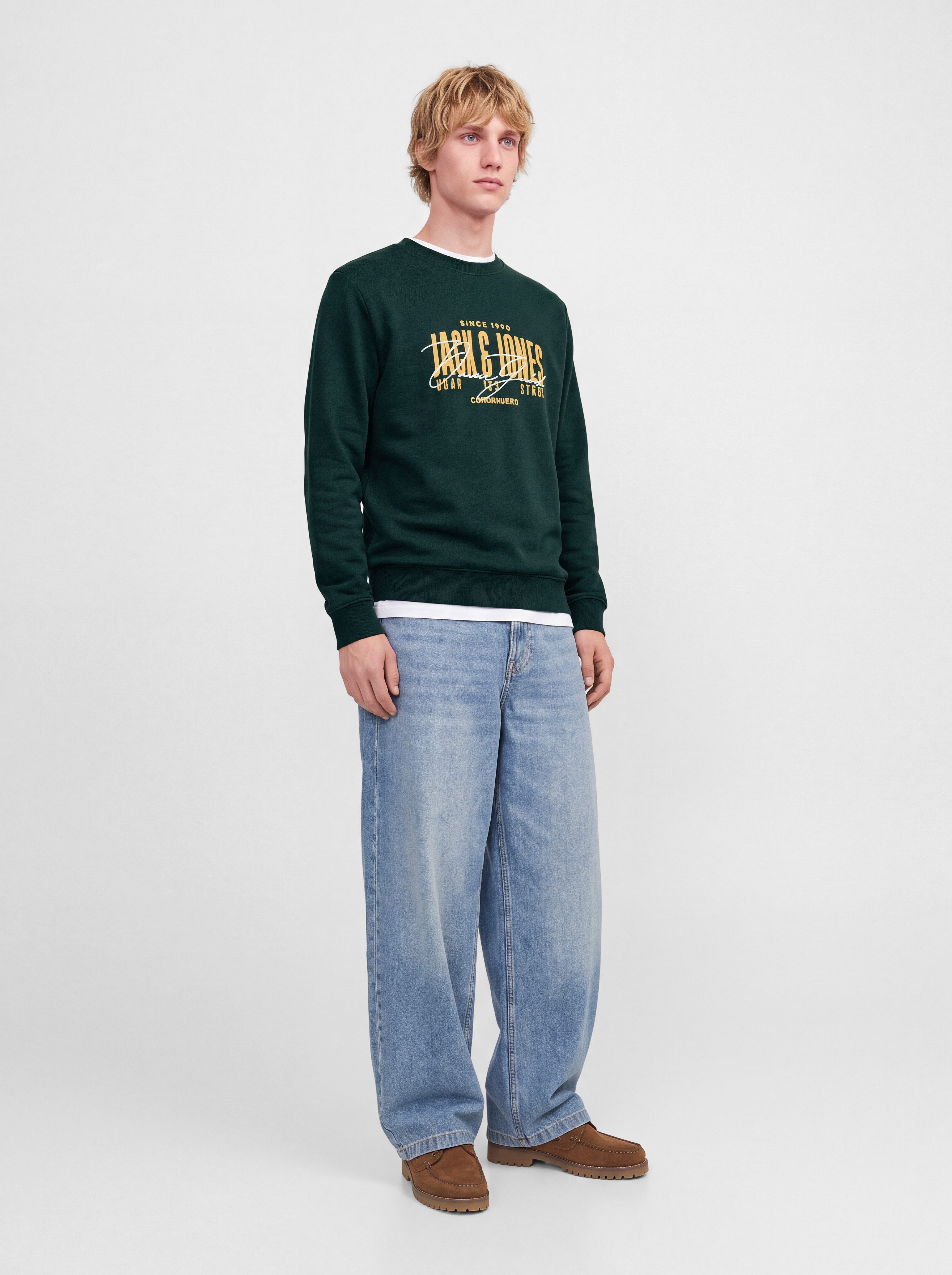 Jack & Jones Sweatshirt JJAERO SWEAT CREW NECK Materialmix, regular fit – Bild 5 von 5
