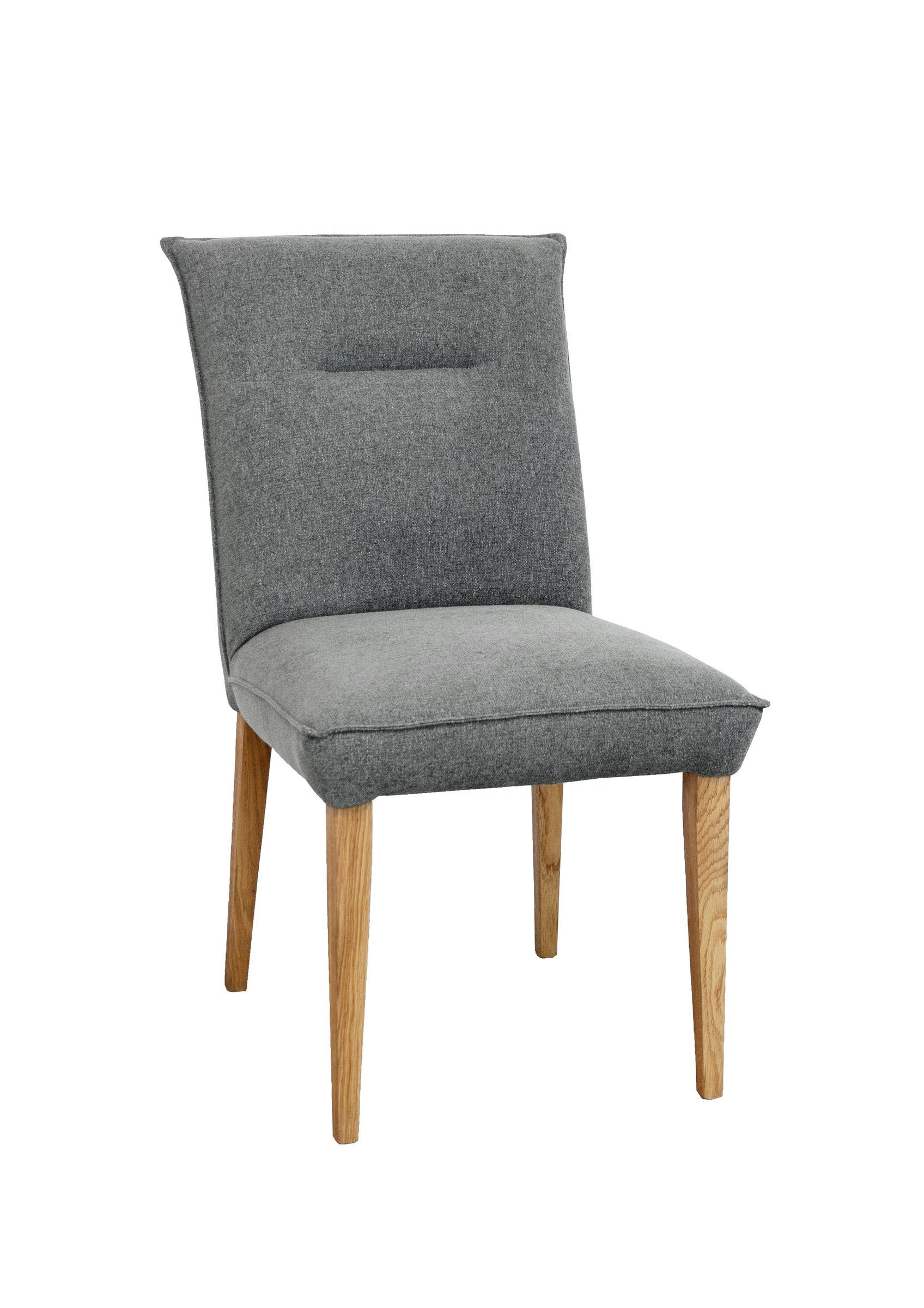 möbelando Stuhl aus Eiche in hellgrau (BxHxT: 50x94x59 cm)
