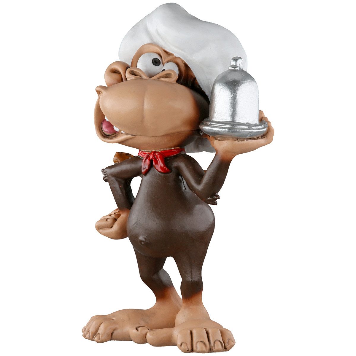 MF Comicfigur Chef Monkey Affenfigur Koch mit Kochmütze Deko Braun Weiß 12cm (1 St)