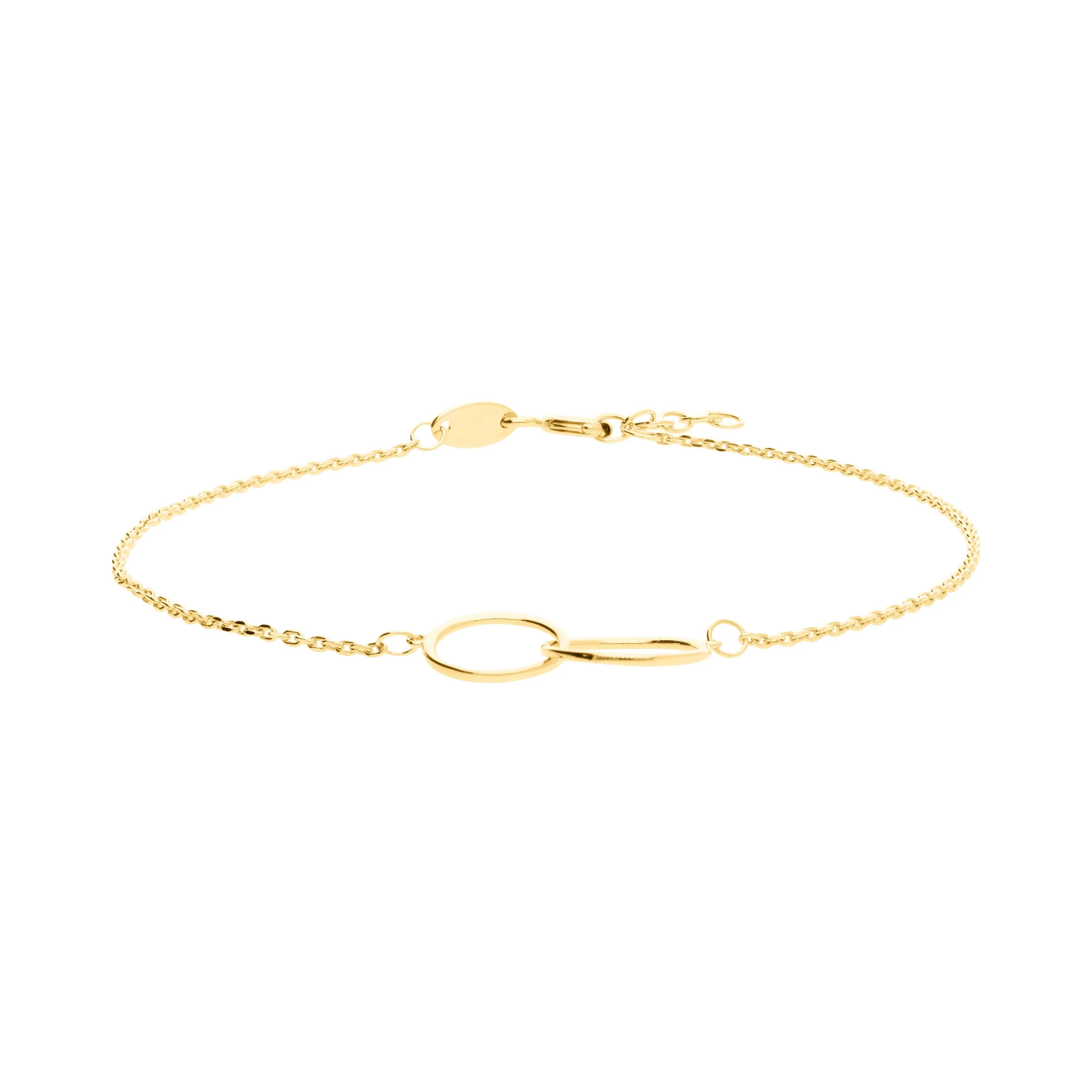 Charm-Armband 375er Gold Armband – verschlungene Glieder, stilvoller Schmuck