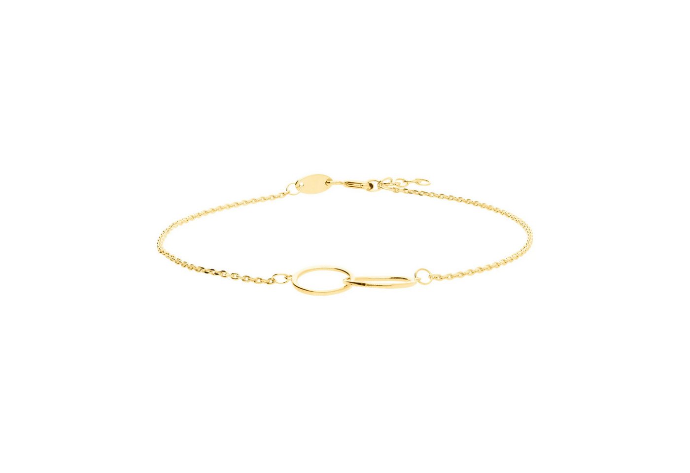 Suzan Gold Charm-Armband 375er Gold Armband – verschlungene Glieder, stilvoller Schmuck, Gelbgold 375, Länge: 17+2cm