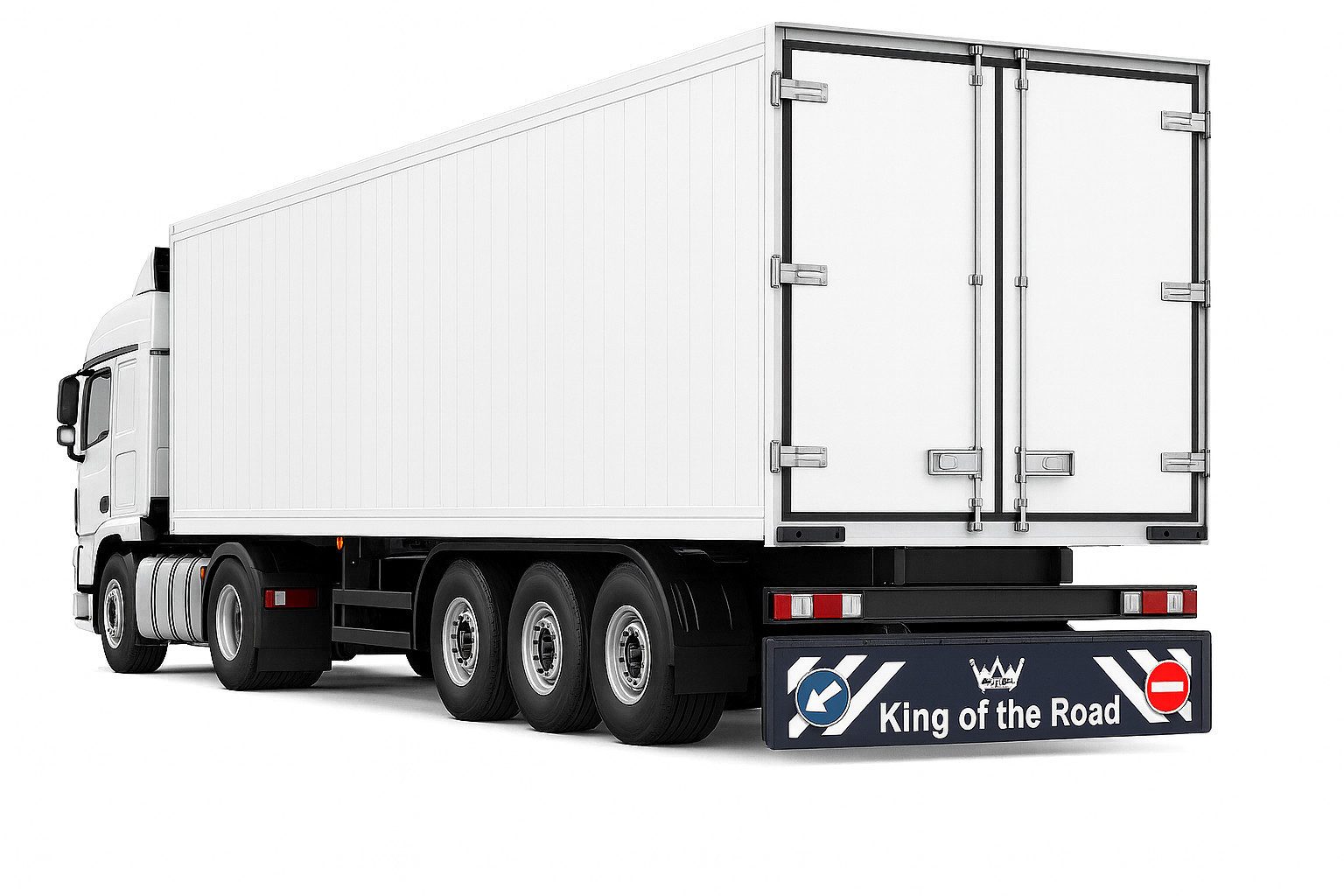 Uzman LKW-Schmutzfänger Heckschürze für LKW Schmutzfängerleiste 240x35cm universal KING, Heckschürze, Starkes „King of the Road“-Motiv – auffälliges Design & Statement