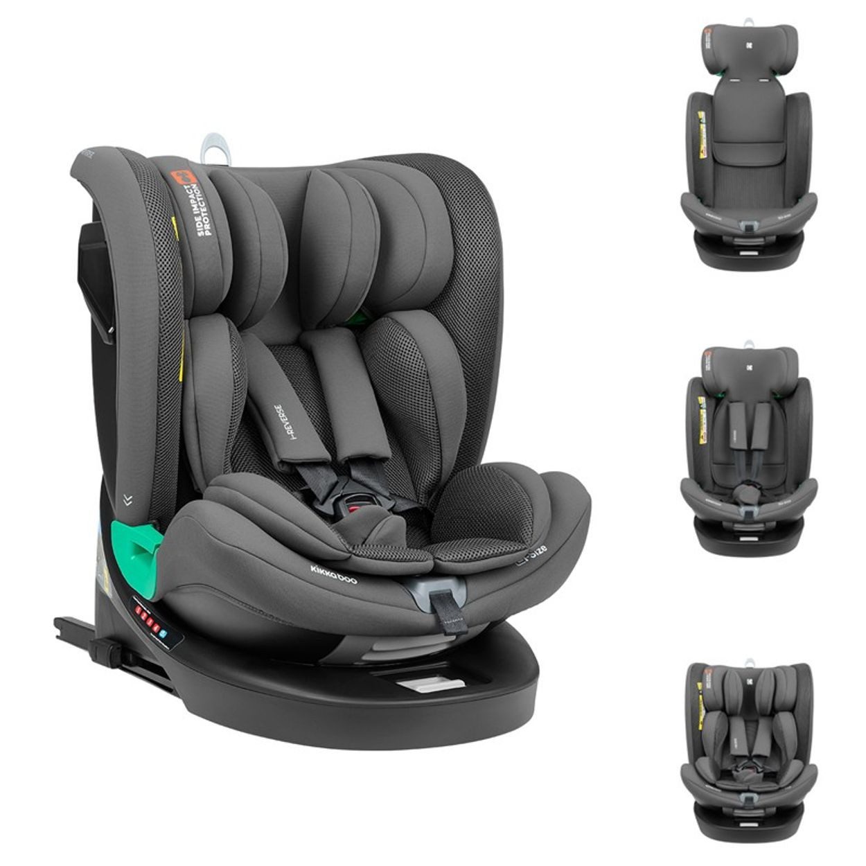 Kikka Boo Autokindersitz Kindersitz i-Reverse i-Size, ab: 0, bis: 12, (40-150cm) Isofix 360-Drehung 5-Punkt-Gurt