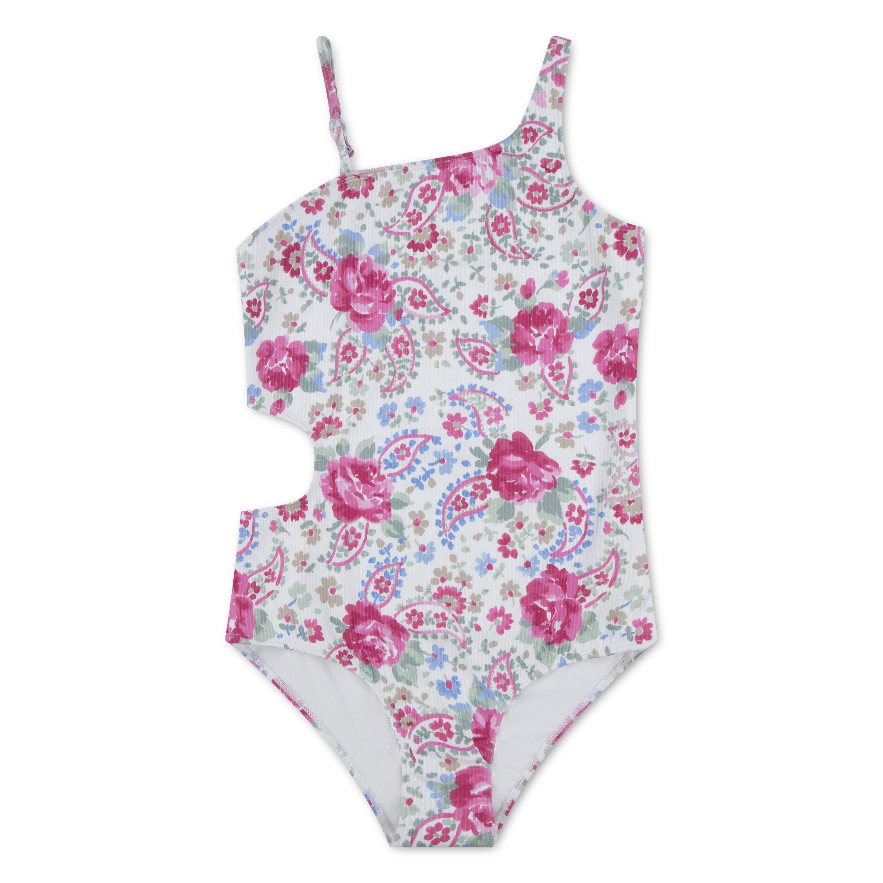 Abercrombie Kids Badeanzug AFG ASYM CUTOUT 1 PC SWIMSUIT mit floralem Muster und einem Spaghetti-Träger, für Girls