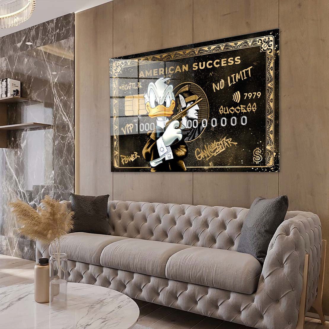 Artedinoi Acrylglasbild Pop Art Kunst Duck Gangster Acrylglas Wandbild Bild Wanddeko Wohnzimme