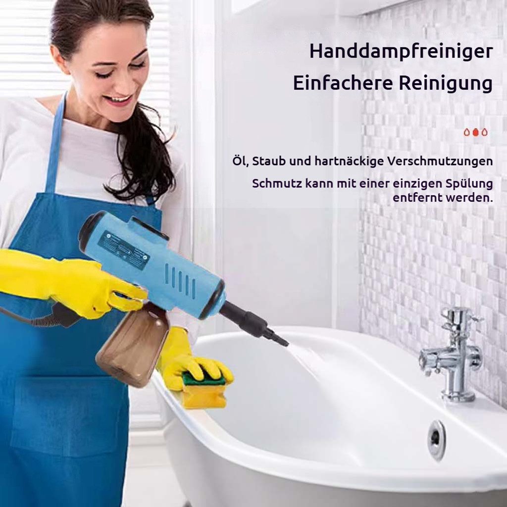 QUBEBU Handdampfreiniger Multifunktions-Dampfreiniger Handgerät Mit 9 Zubehörteilen 1.8m Kabel, 1200 W, Flächenleistung: 40 m², Hand-Dampfreiniger für alles – Polstermöbel, Fliesen, Böden