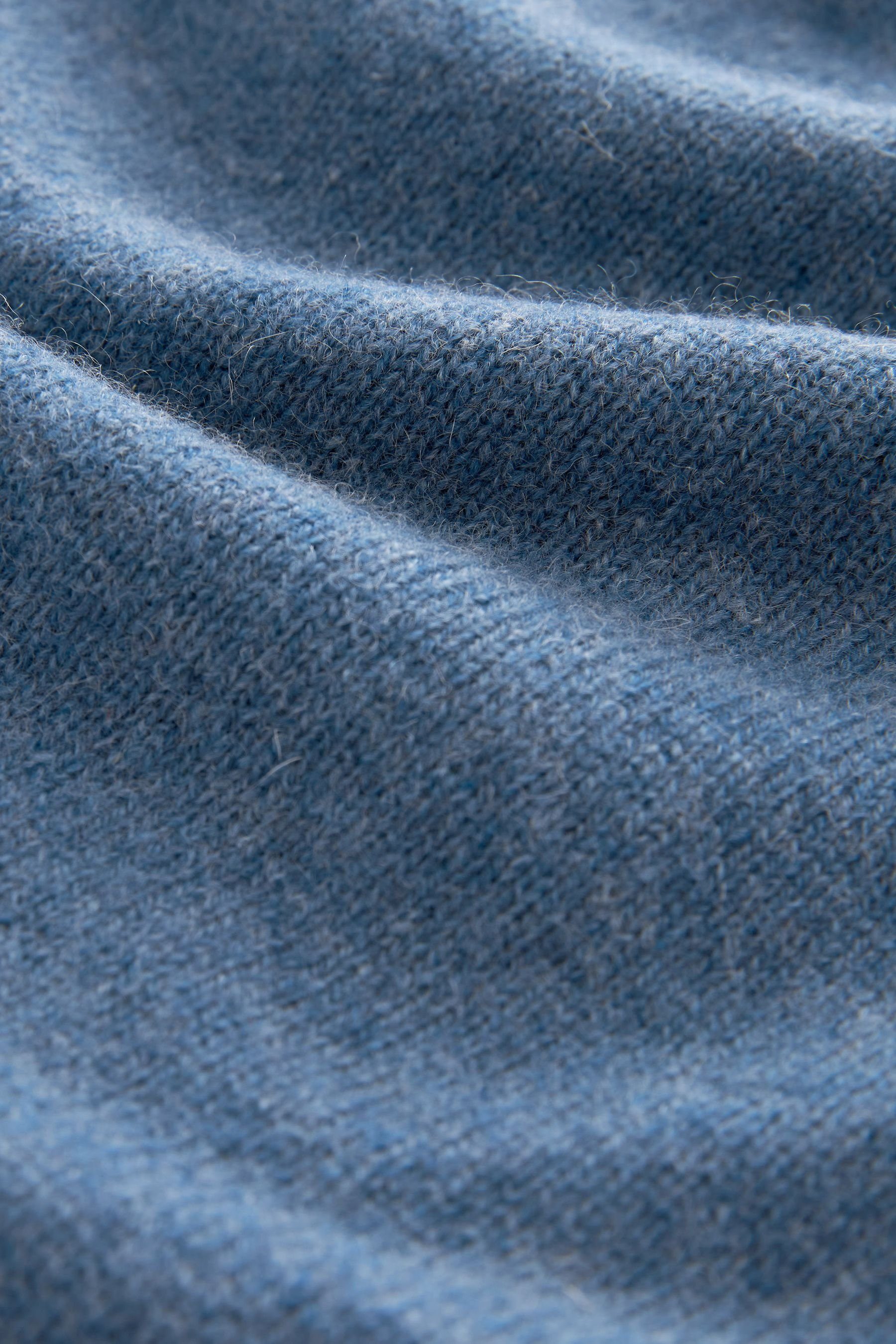 Blue (1-tlg) Strickpullover 100 % Asymmetrischer Lammwolle Premium-Pullover Next