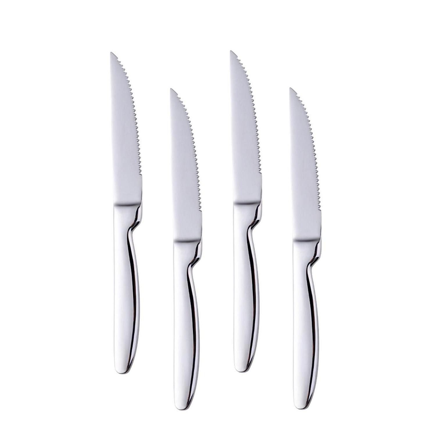 LuxusKollektion Steakmesser Steak Messer Set 4-tlg 22CM Edelstahl Silber