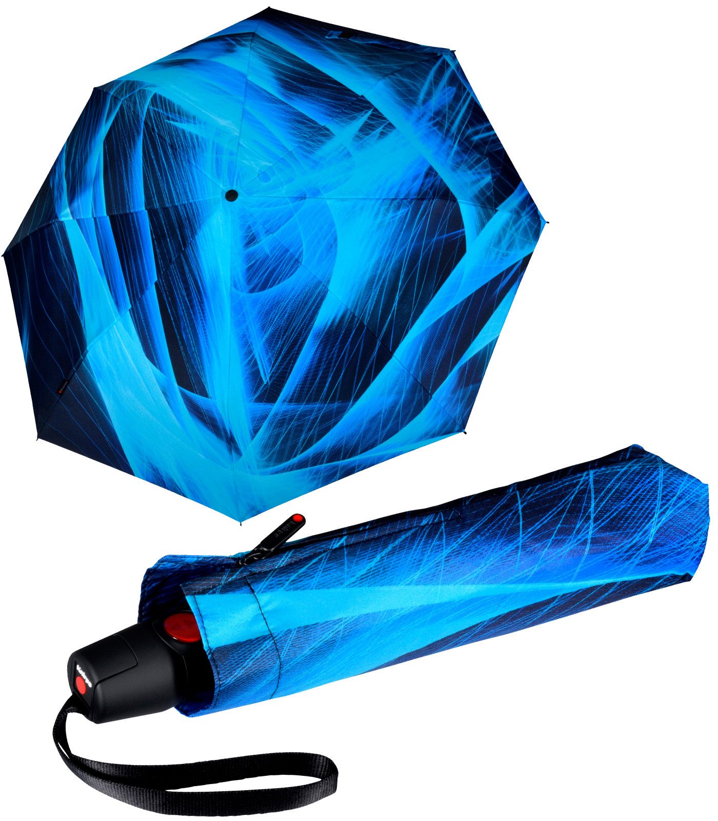Knirps® Taschenregenschirm T.200 Duomatic mit leichtgängiger Auf-Zu-Automatik, mit schwungvollem Linienmuster - Spheres