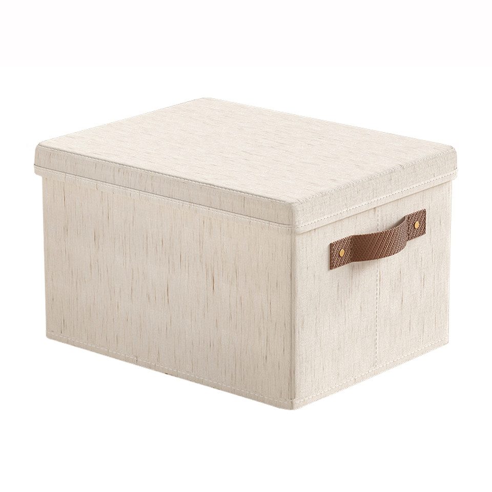 Coonoor Aufbewahrungsbox Große Aufbewahrungsbox mit Deckel, faltbare Aufbewahrungsbox, Baumwolleleinen Aufbewahrungsbox, Kleiderorganizer