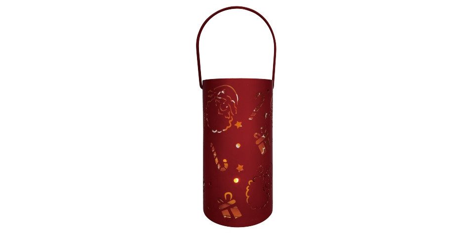 Trend Line Laterne TrendLine LED Laterne Metall Ø 8 cm x 15 cm rot