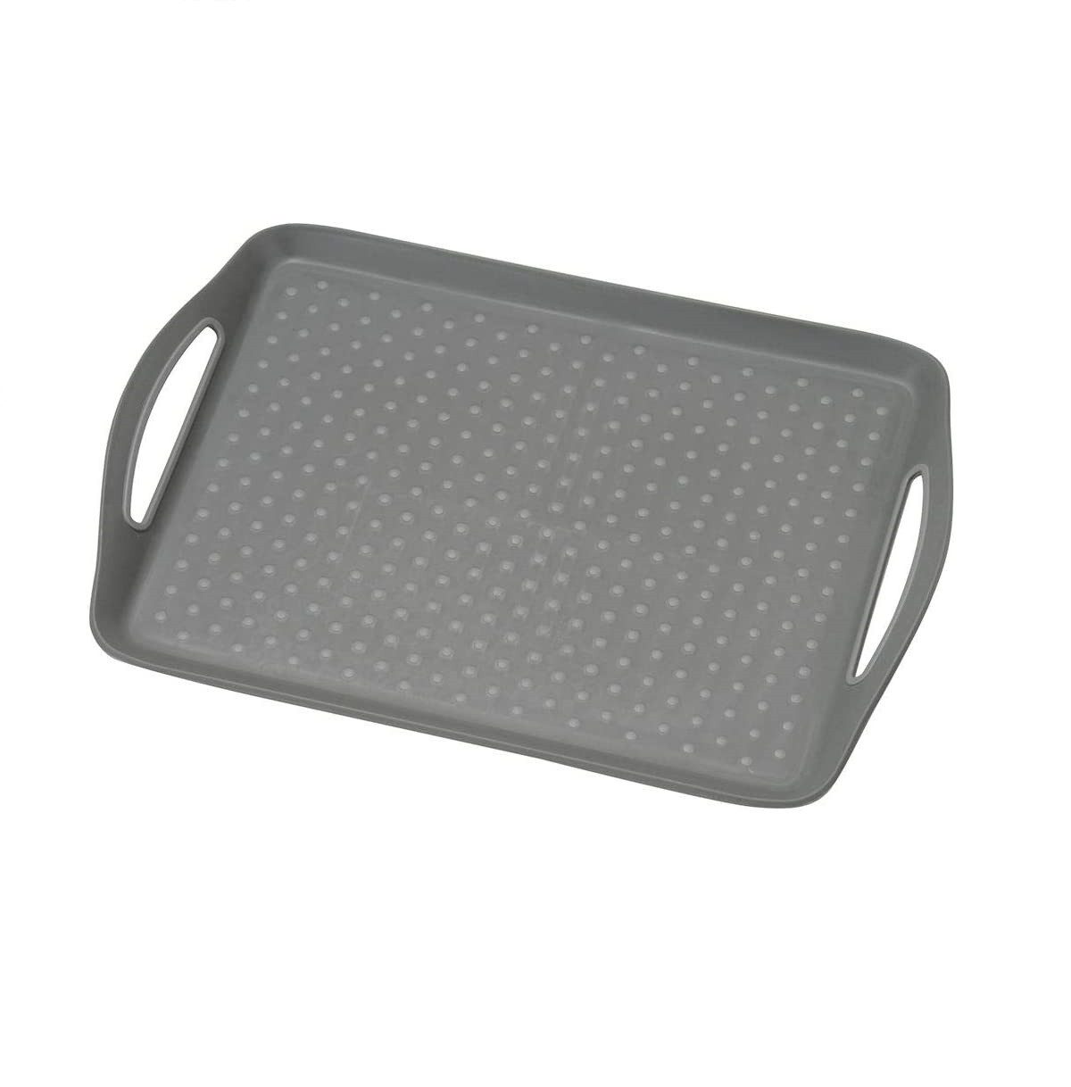 Kesper Servierbrett KESPER Serviertablett aus Kunststoff, Grau, 45,5 x 32 x 4,5 cm, Robust und pflegeleicht