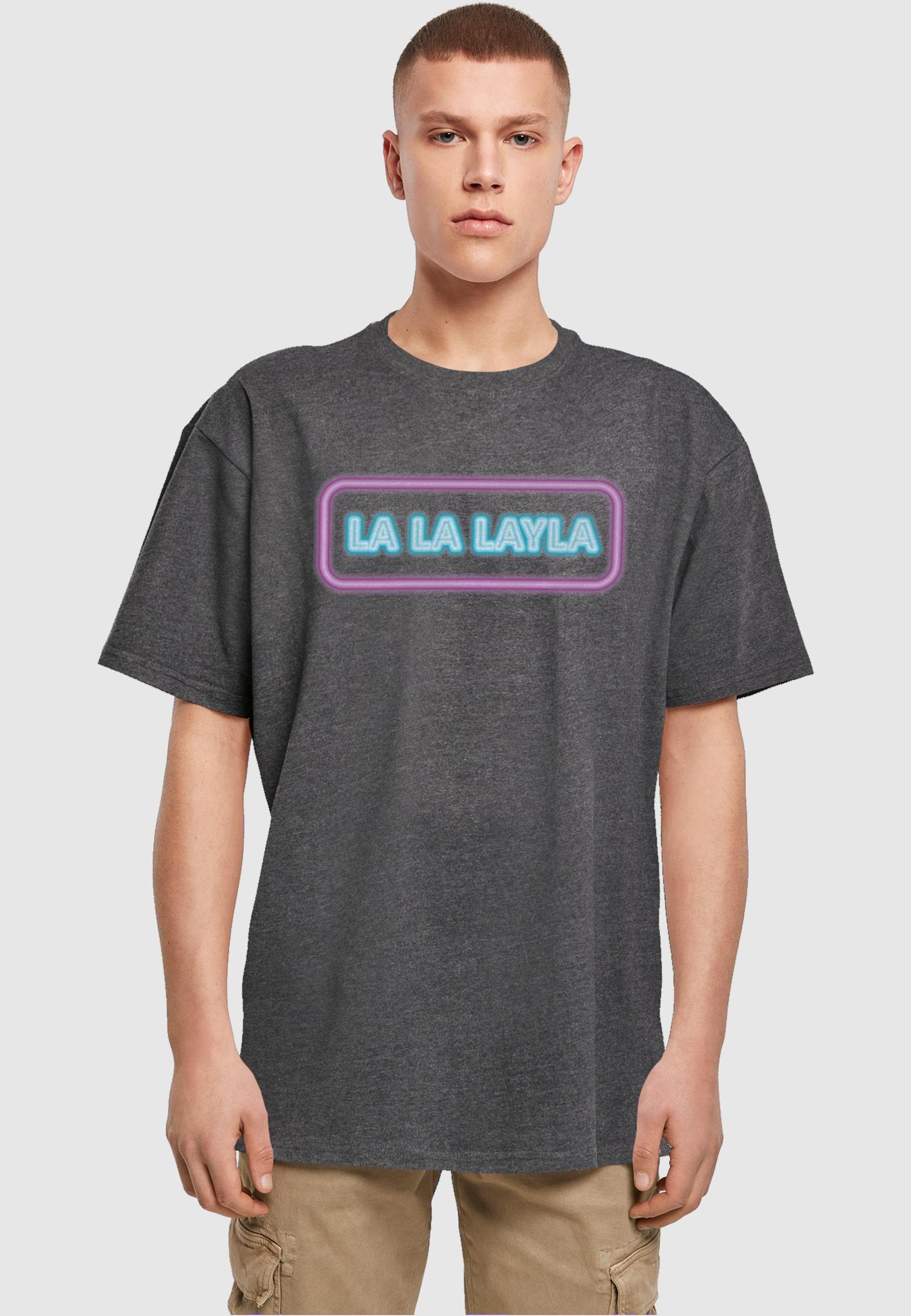 (1-tlg) Merchcode LAYLA LA LA charcoal Herren T-Shirt Oversize Tee