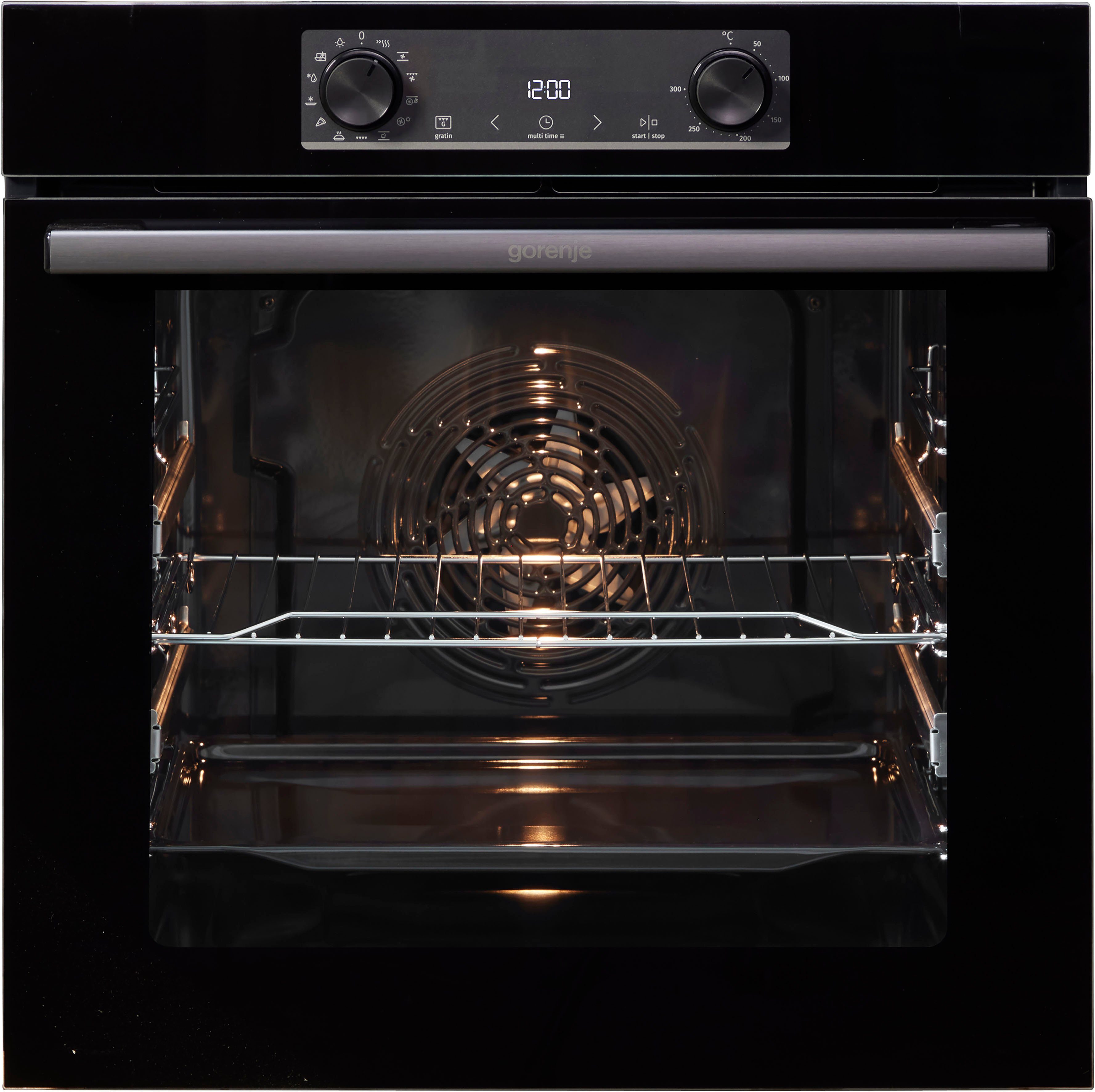 GORENJE Backofen BOS6737E09BGOT, mit 2-fach-Teleskopauszug, Pizzafunktion mit 300 °C – perfekt für Pizza, Focaccia und mehr!