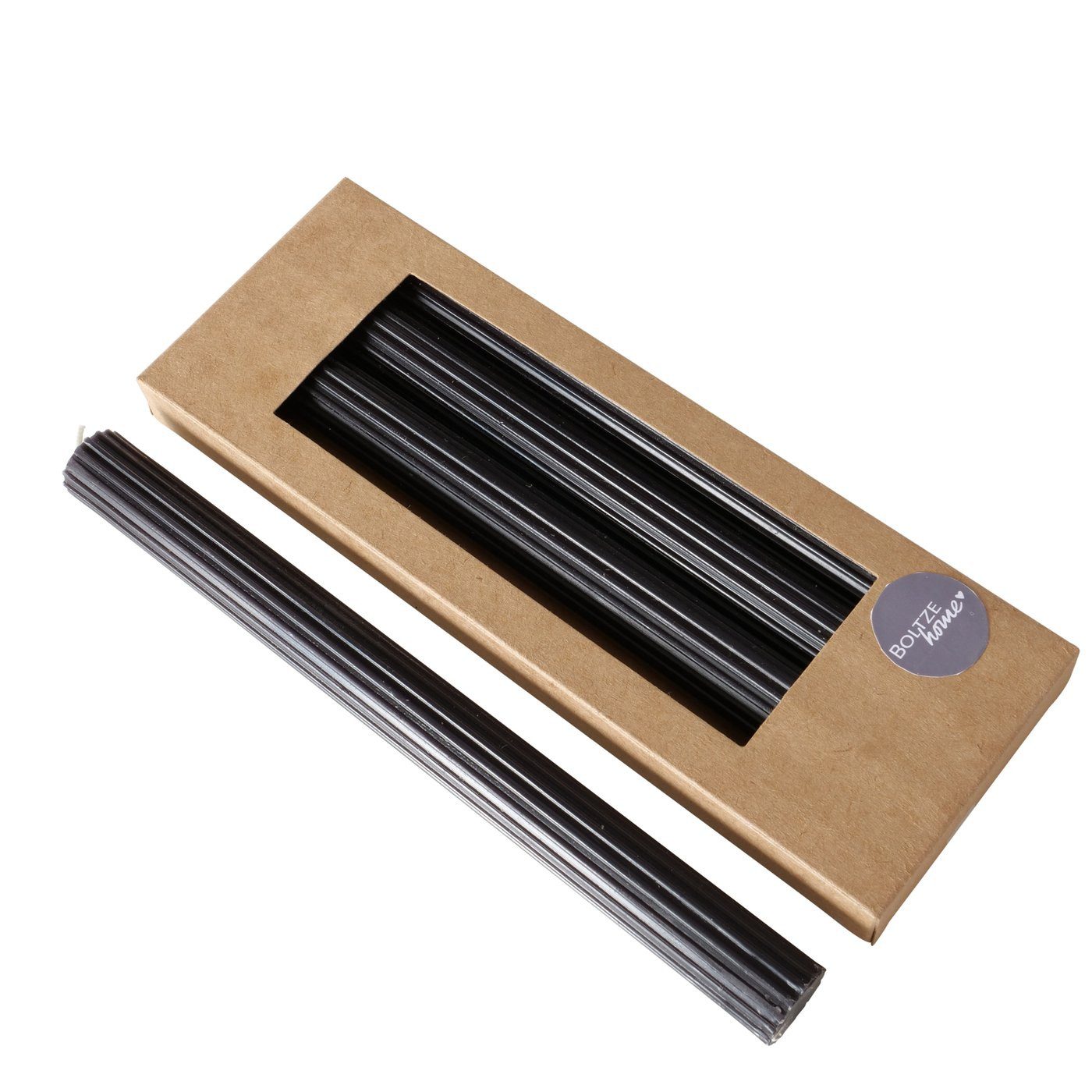 BOLTZE Tafelkerze Stabkerze Classic, 4-teilig, 25 cm hoch, Schwarz (1-tlg) günstig online kaufen