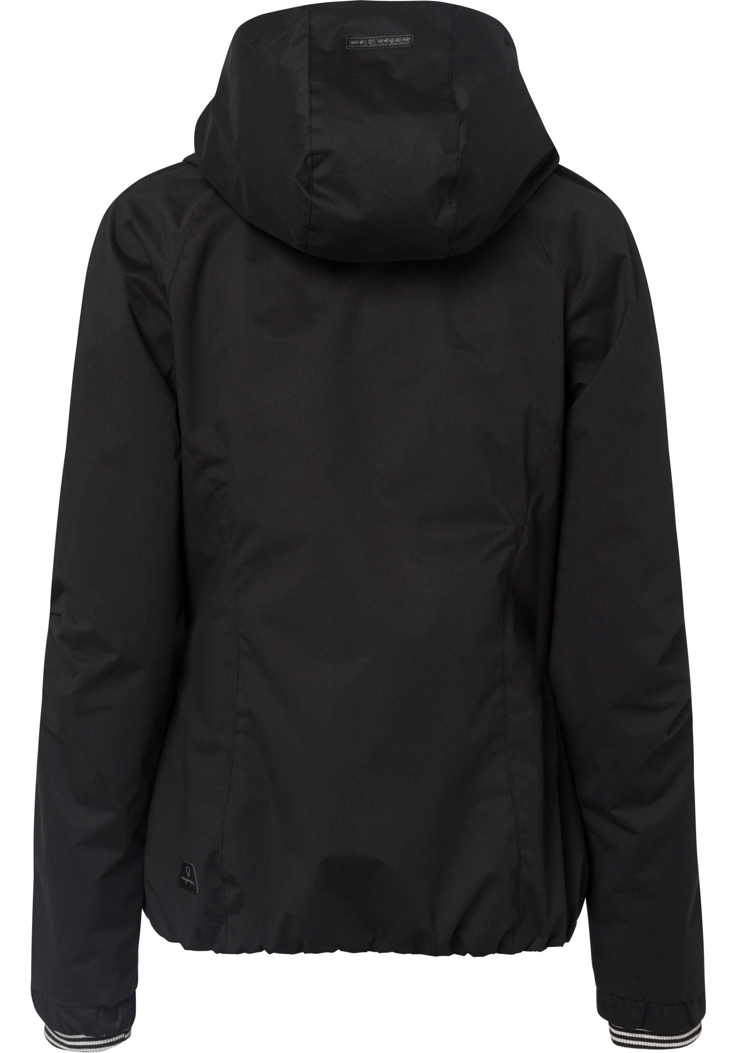 Kapuze Outdoorjacke Übergangsjacke trendige UNI Ragwear mit DIZZIE O black