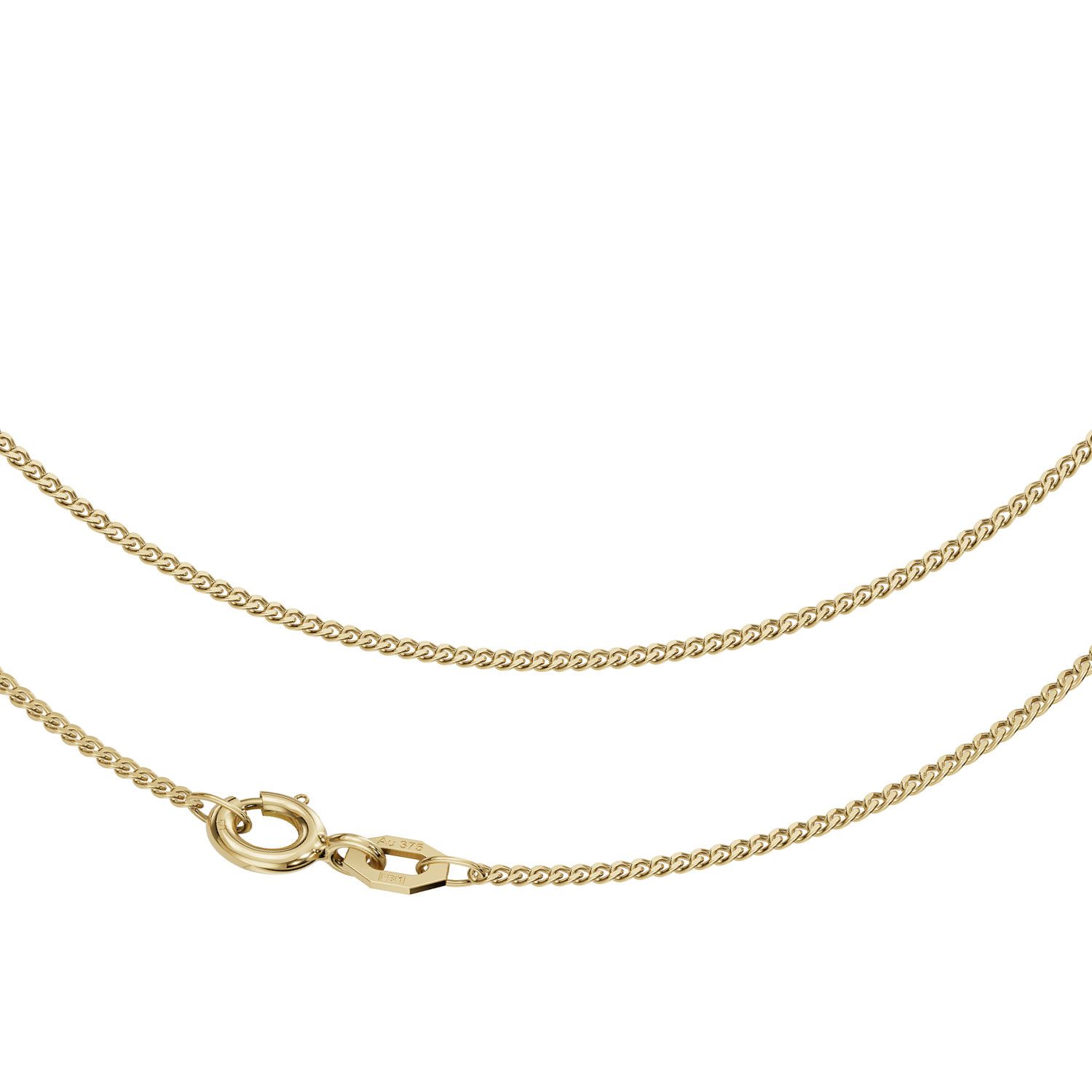 Goldkette JB Collier Edle Goldkette Panzerkette 1,2 mm 375 Gelbgold 9 Kt 45 cm