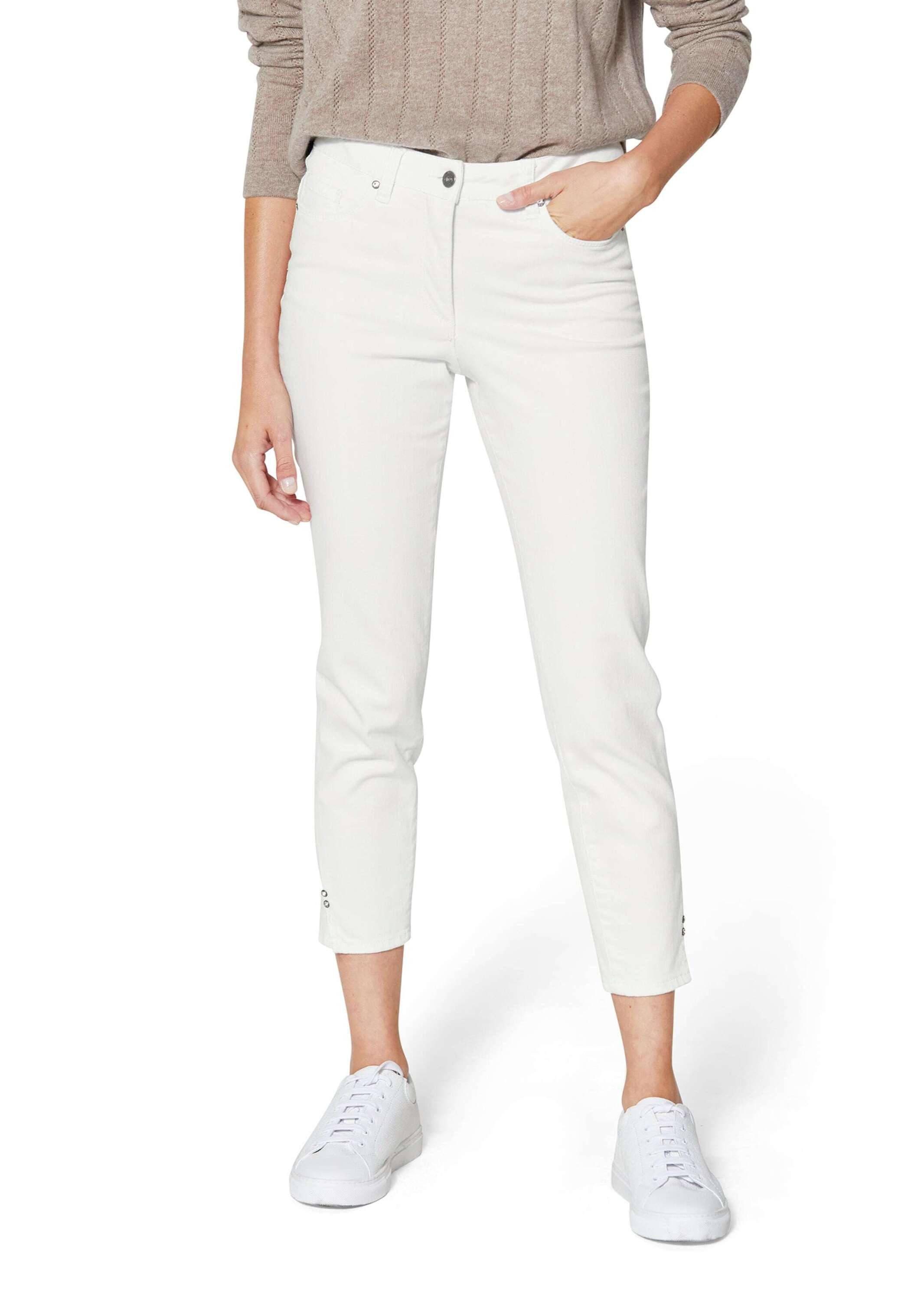 Gerade Jeans Schlanke 7/8-Jeans mit Strass-Dekoration