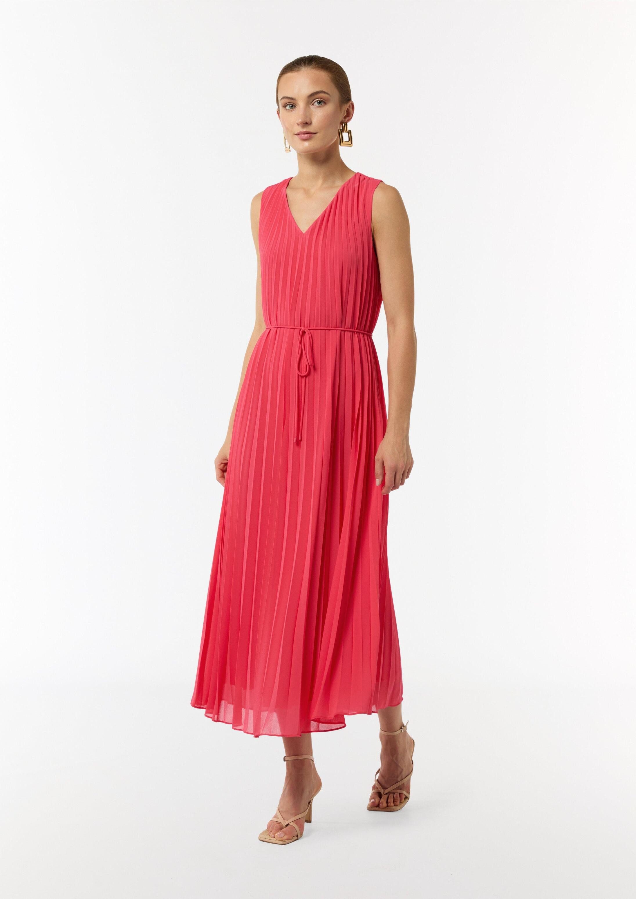 comma Maxikleid Kleid Midikleid mit Plisseefalten