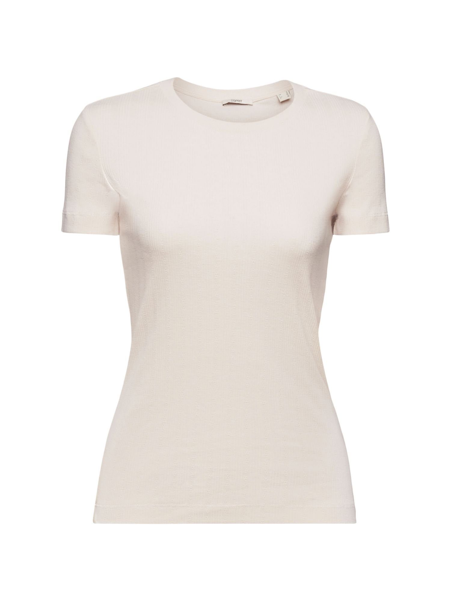 Pointelle-T-Shirt (1-tlg) PASTEL PINK Esprit T-Shirt