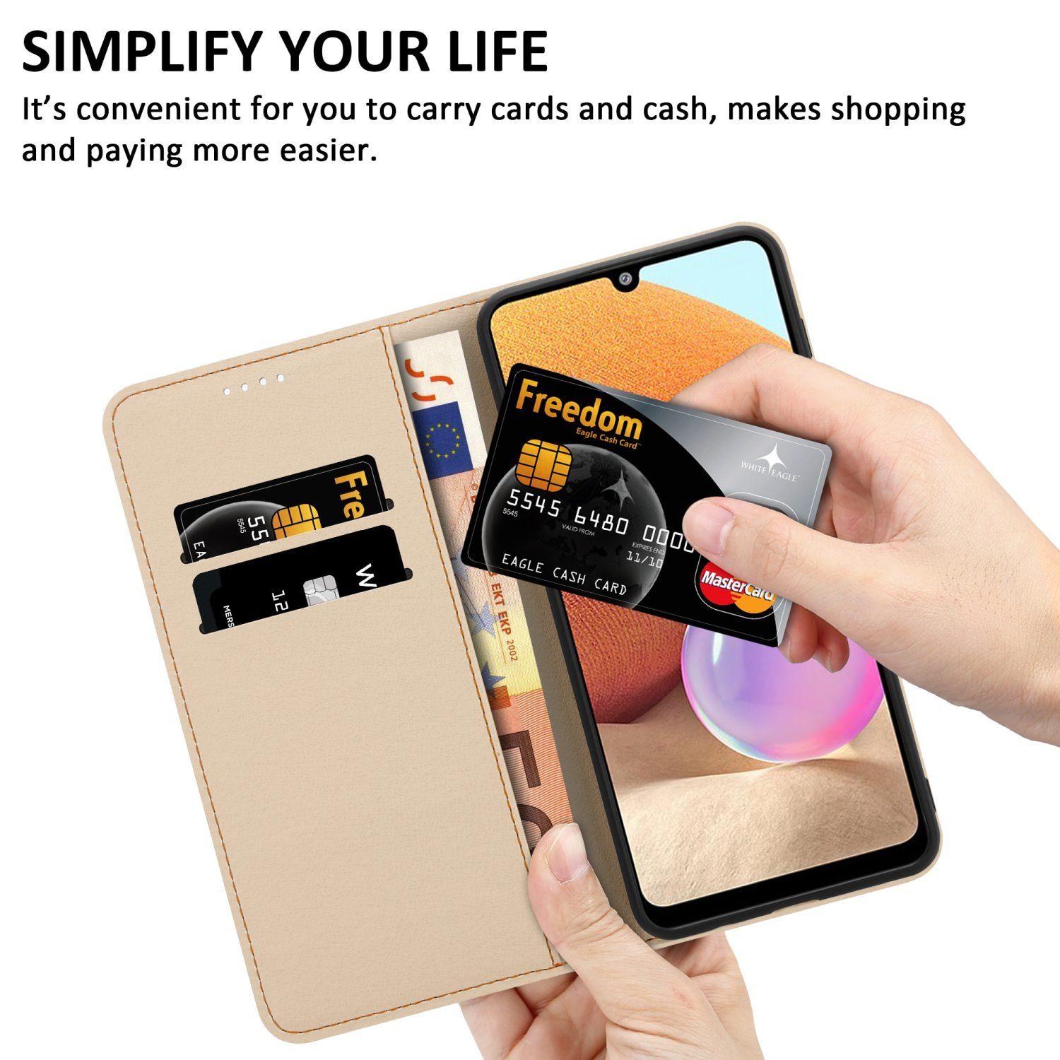 Cadorabo Handyhülle für Samsung Galaxy A32 4G Hülle Samsung Galaxy A32 4G, Handy Schutzhülle - Hülle, Standfunktion, Kartenfach, Magnetverschluss