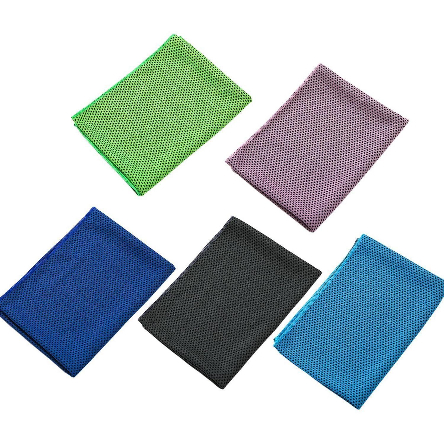 LuxusKollektion Sporthandtuch Kühlhandtuch Set 5 Stück Mikrofaser 30x100cm, (5-St)