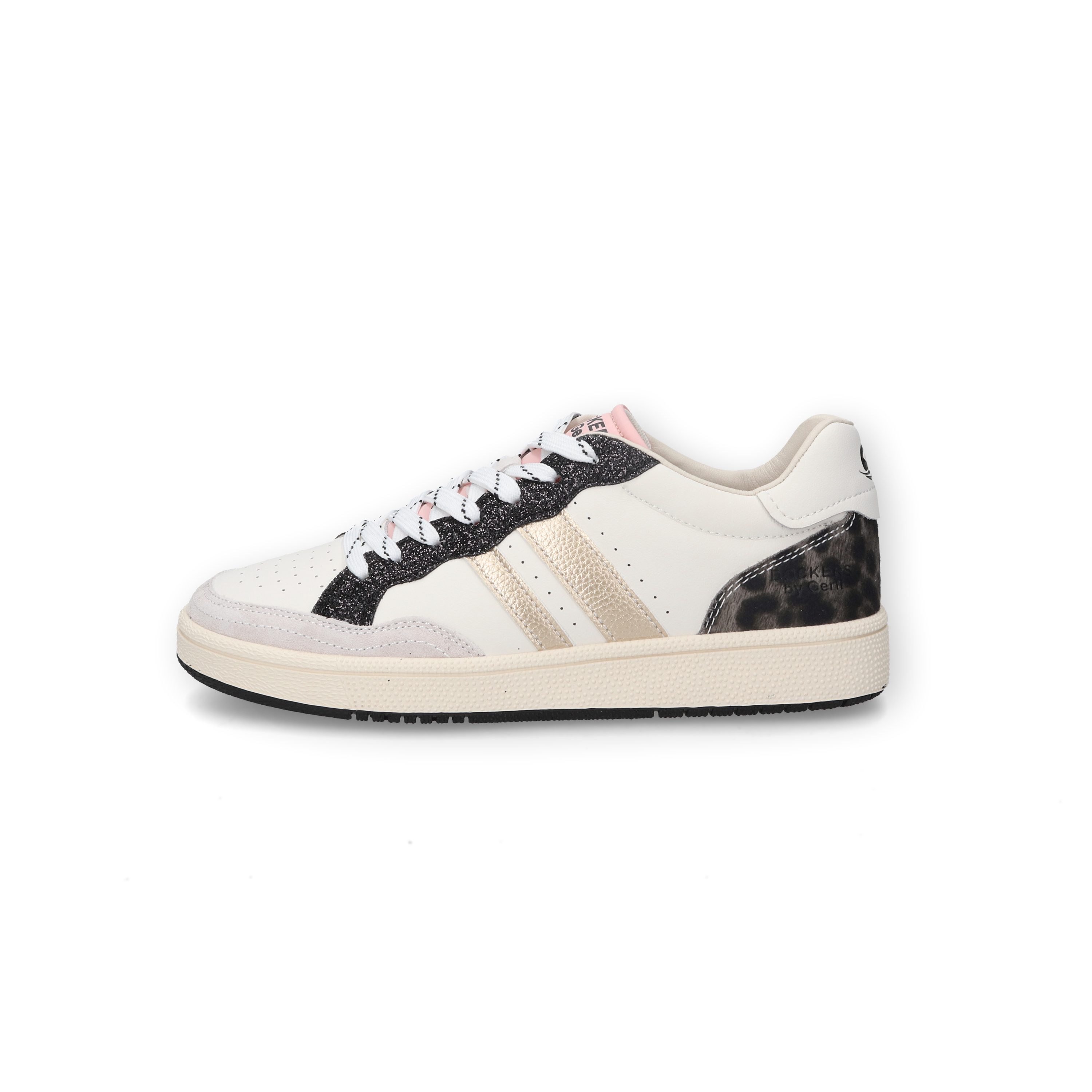 Dockers by Gerli Sneaker Schnürschuh, Retrosneaker mit Leo-Print an der Ferse