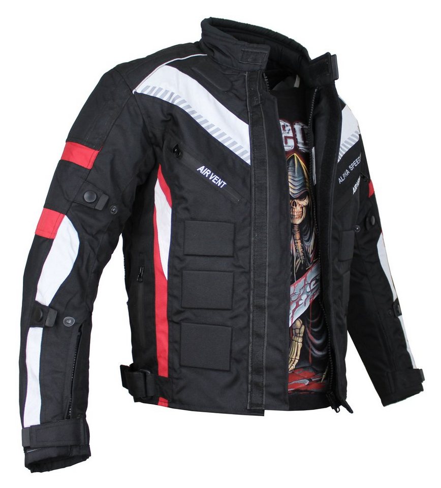 Alpha Speeds Motorradjacke Herren Motorrad Biker Textil Jacke Wasserdicht  Jacke mit Protektoren Belüftungssysteme, Innenjacke ist trennbar: All  Season, SLIM Rot