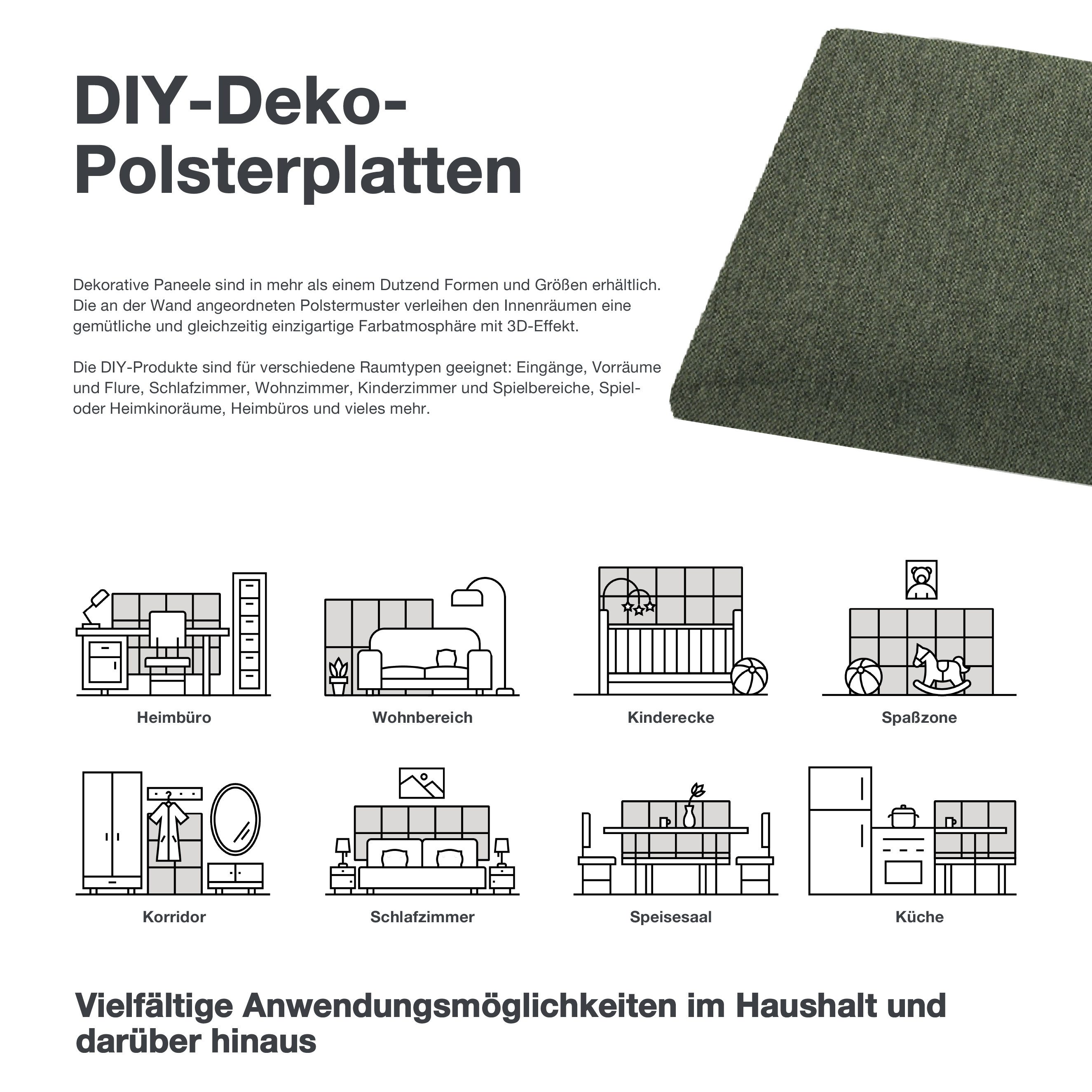 Stegu Wandpolster Puffin Largo 60 x 15 und 30 x 15 cm Wandpaneel Gepolstert günstig online kaufen