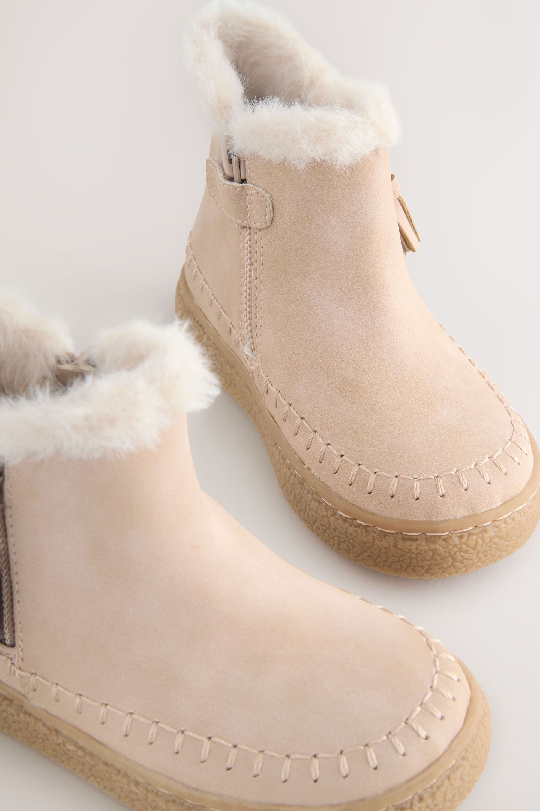 Next Reißverschluss-Stiefeletten mit Kunstfellfutter Stiefelette (1-tlg)