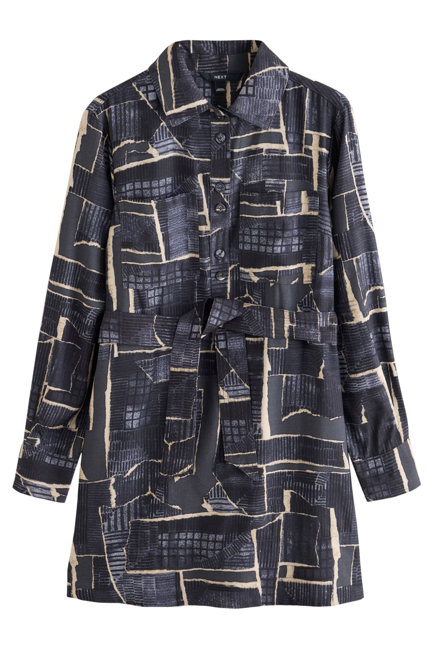 Next Hemdblusenkleid Hemdkleid mit langen Ärmeln und Taillenband (1-tlg)