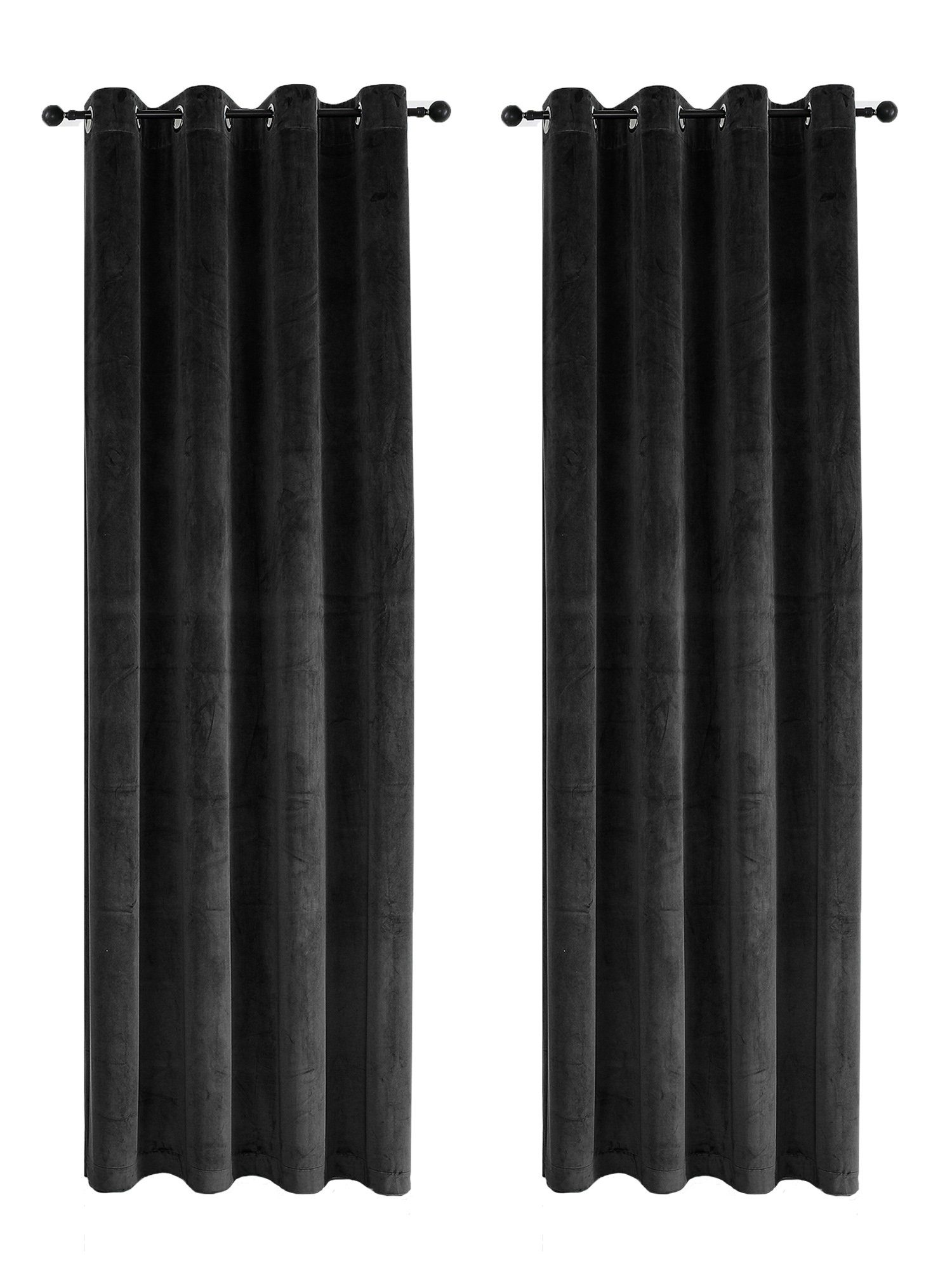 Gardine Samt Vorhang 2er Set Ösen 140x145 cm Verdunkelung Samt weich blickdic