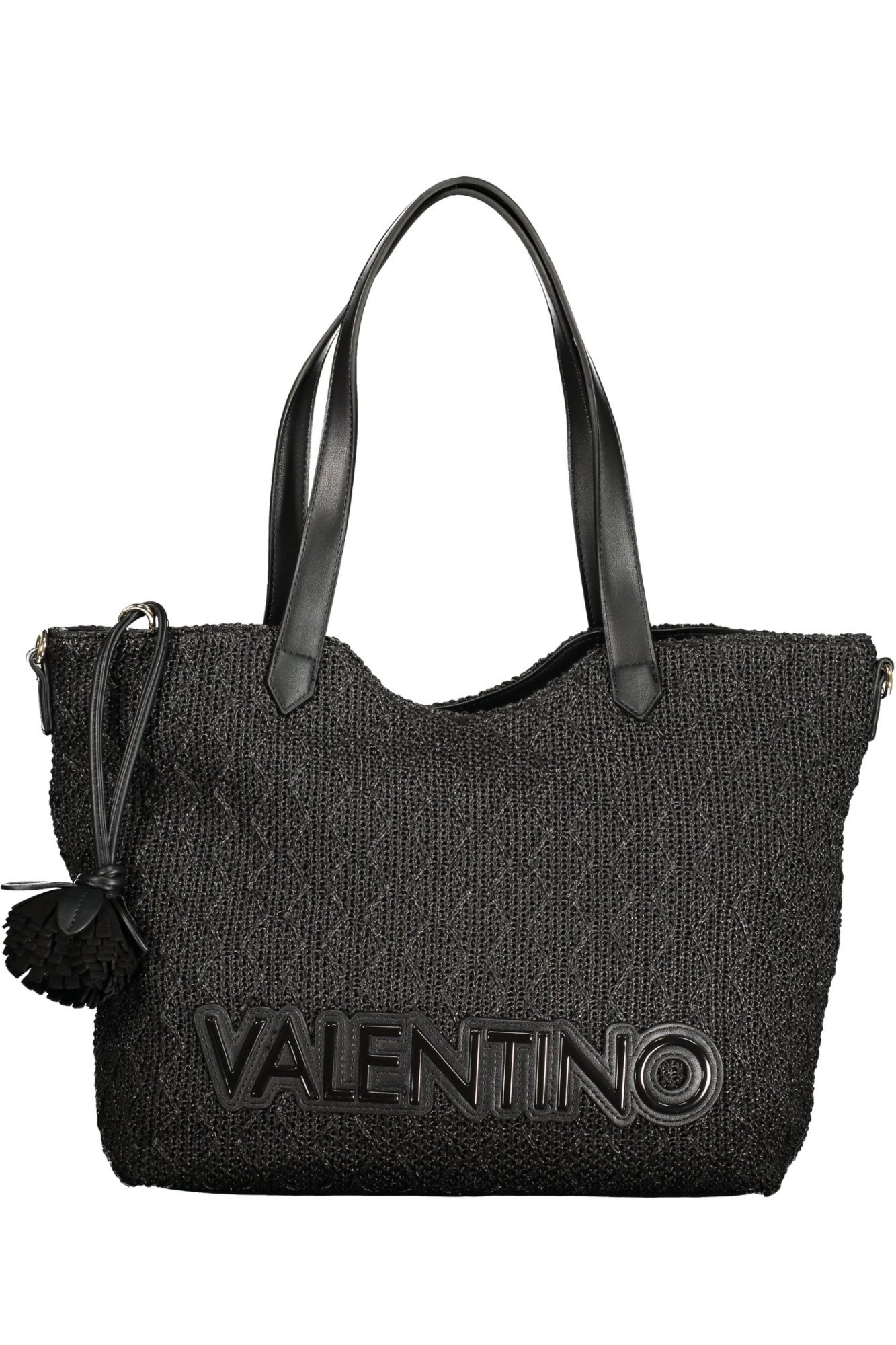 Valentino Umhängetasche, Elegante schwarze Damentasche: vielseitig, mit Schultergurten und Deta