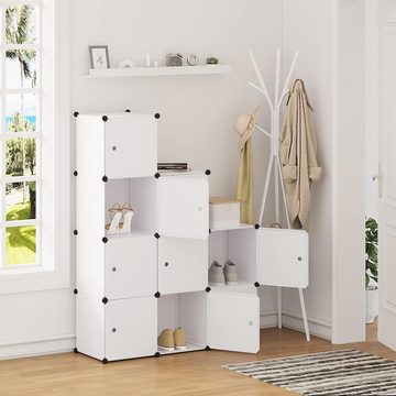Woltu Aufbewahrungsbox (9 St), DIY Kleiderschrank Regalsystem, Kunststoff